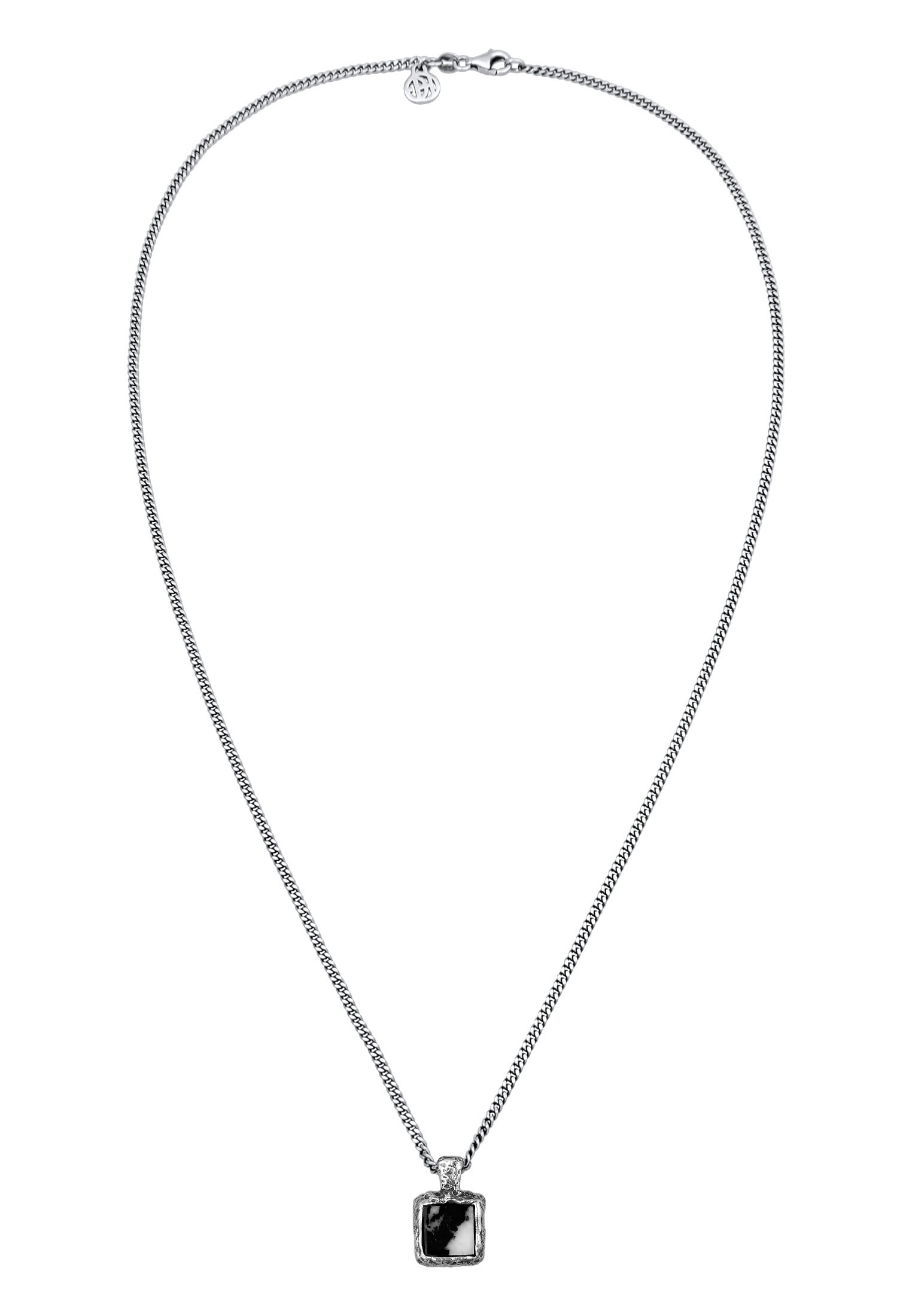 HAZE & GLORY Kette mit Anhänger »Halskette Day and Night - Quadrat Quarz 925 Sterling Silber«