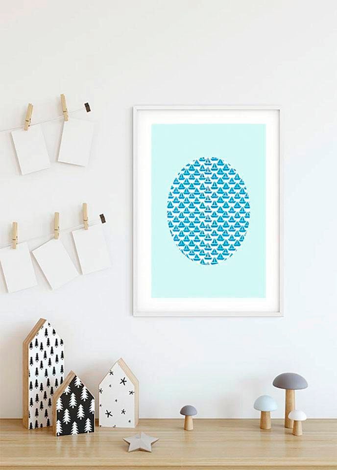 Poster »Shelly Patterns Aqua«, Formen-Kunst, (1 St.), Kinderzimmer, Schlafzimmer,...