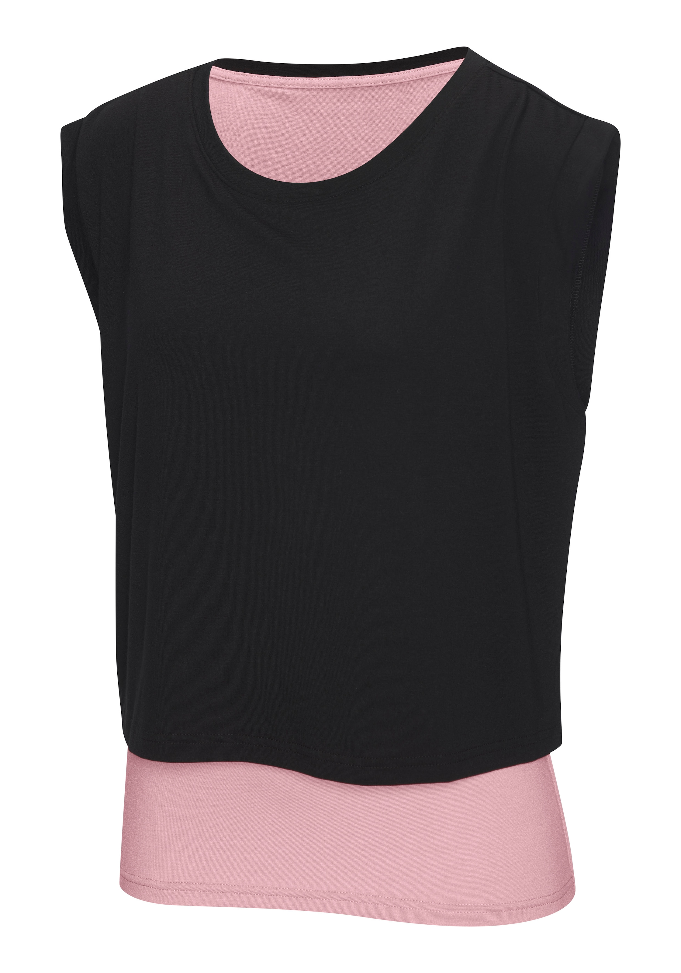 LASCANA ACTIVE 2-in-1-Shirt »Tropical« im doppellagigen Look