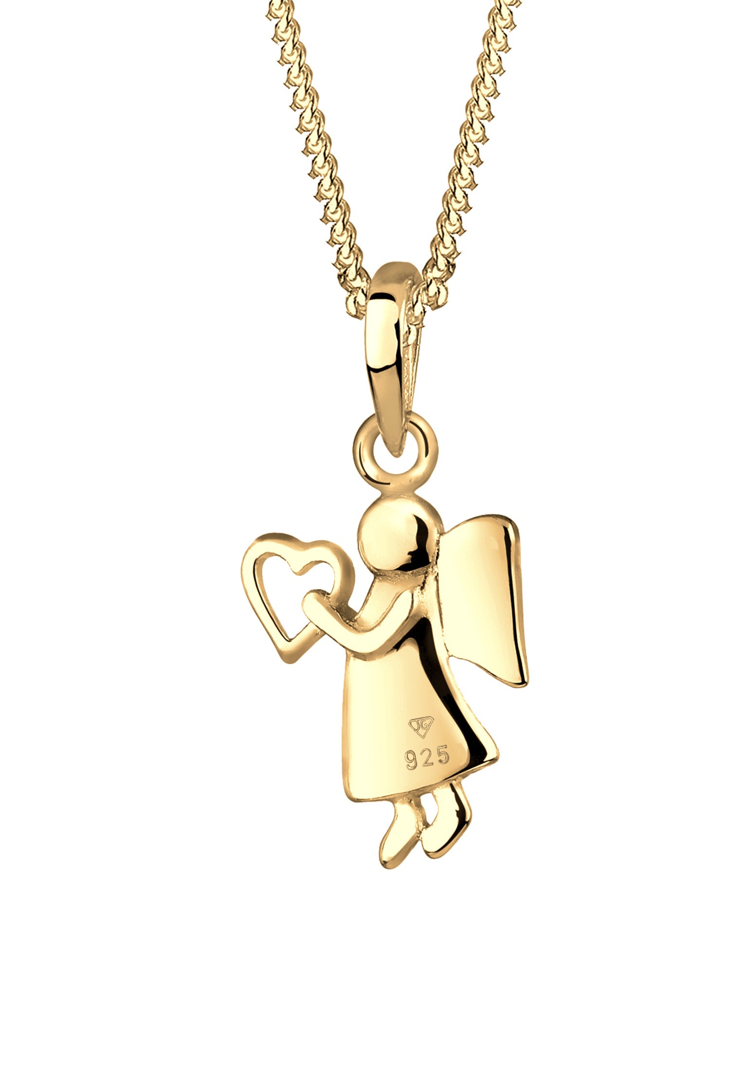 Elli Kette mit Anhänger »Halskette Engel Herz Glücksbringer Symbol Schmuck Geschenk 925 Silber«