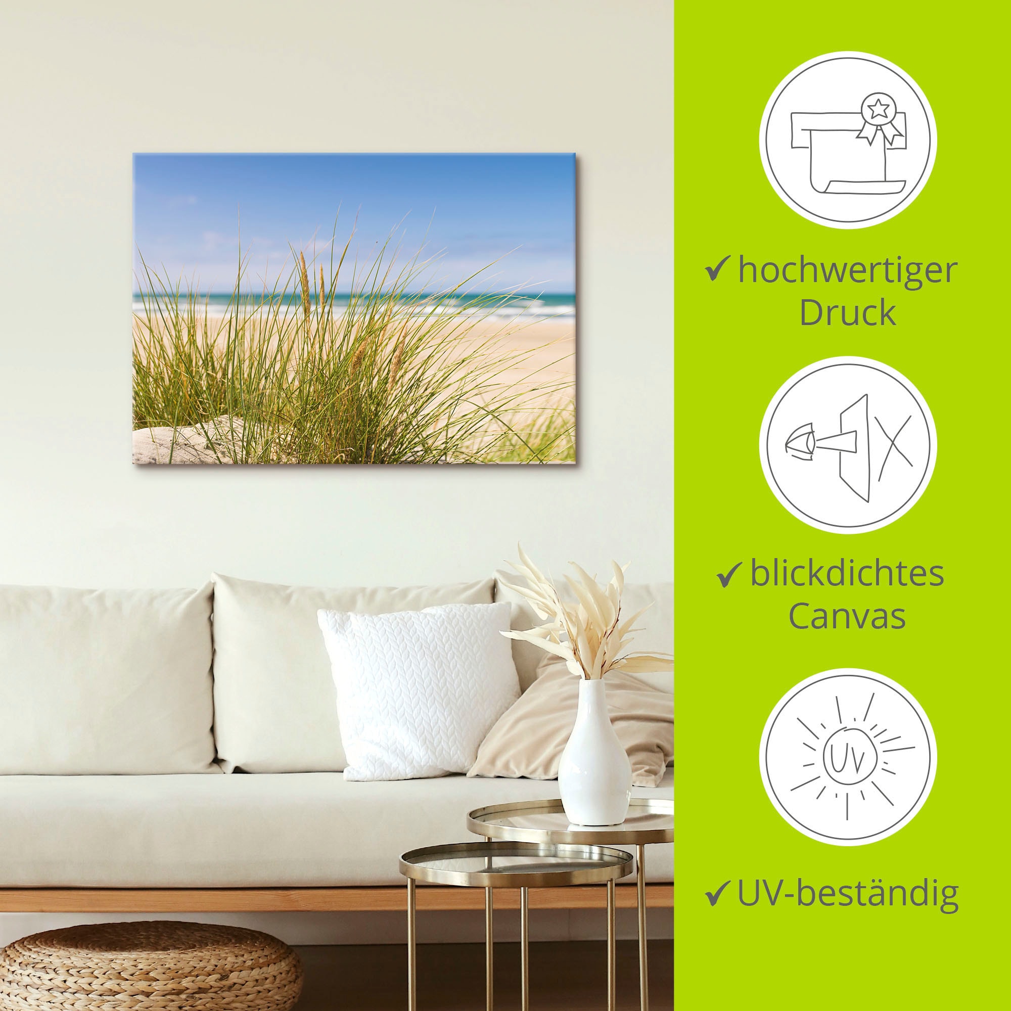 Artland Wandbild »Dünengras« Strand 1 Stk. tlg. als Leinwandbild, Poster in verschied. Größen