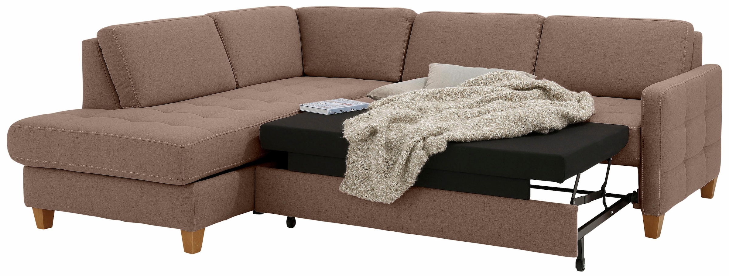 Home affaire Ecksofa »Earl L-Form«, wahlweise auch mit Bettfunktion oder Bettfunktion mit Bettkasten