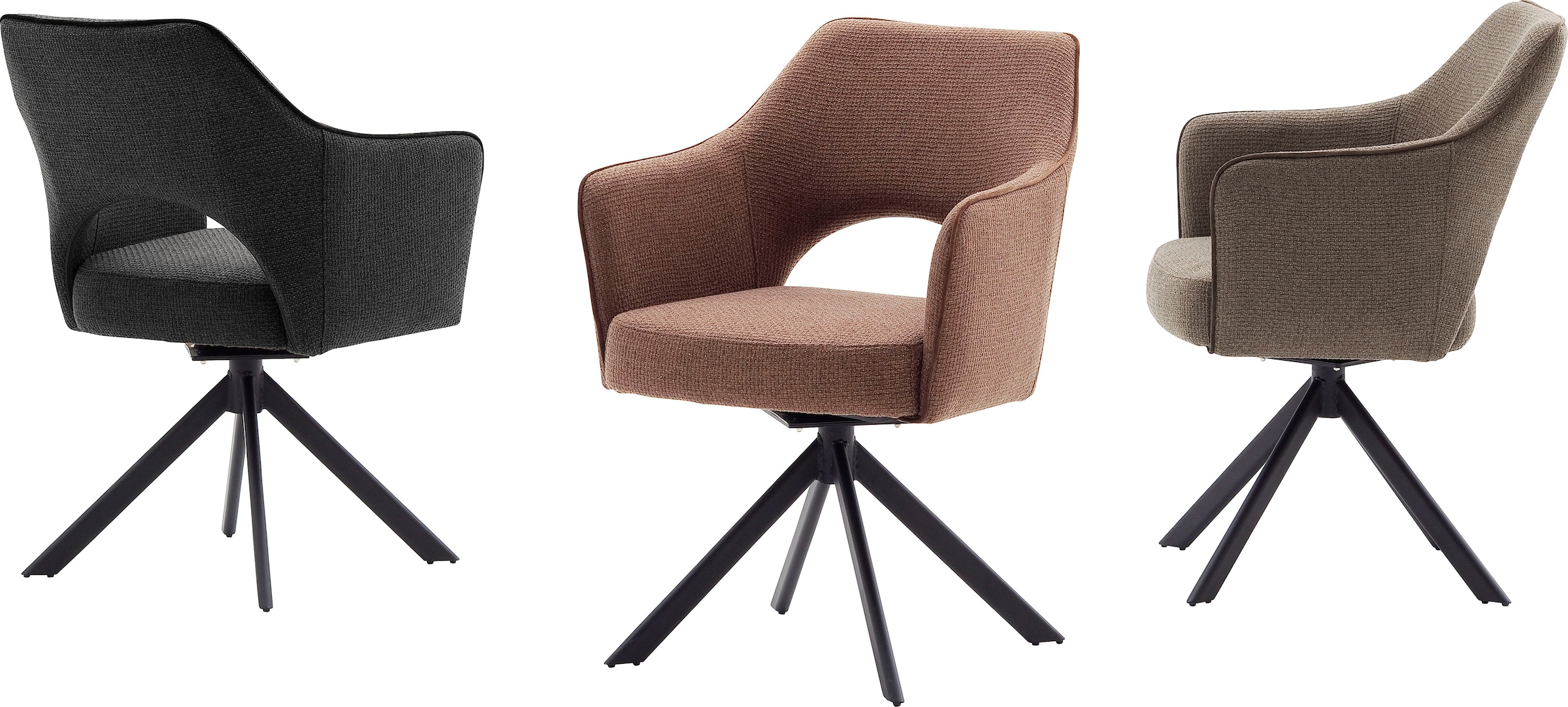MCA furniture kaufen Nivellierung 2 drehbar 4-Fußstuhl Set, 180° grob, »Tonala«, mit Rechnung Velourstoff auf St