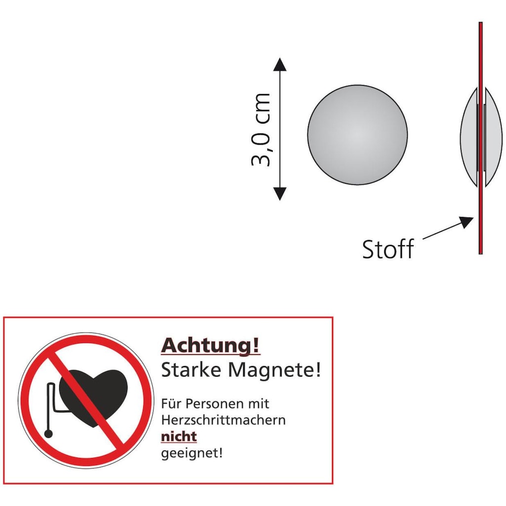 Liedeco Dekomagnet, (Packung, 2 St.)