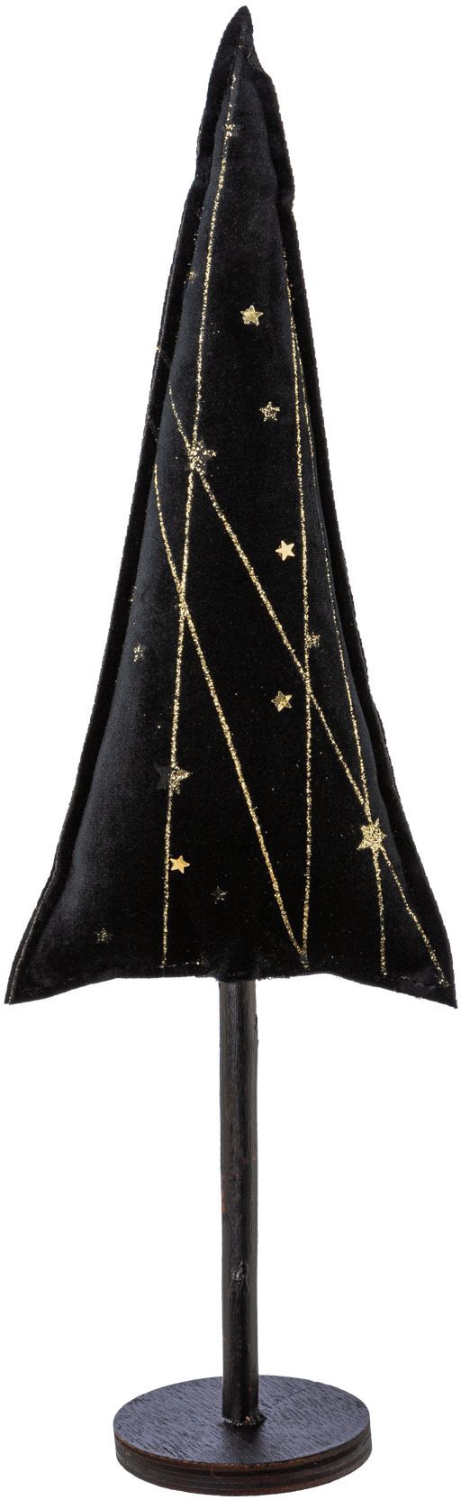 Creativ deco Dekobaum »Weihnachtsdeko«, aus Samtstoff mit Applikationen in 3 Größen: 30x9, 40x13, 55x17 cm