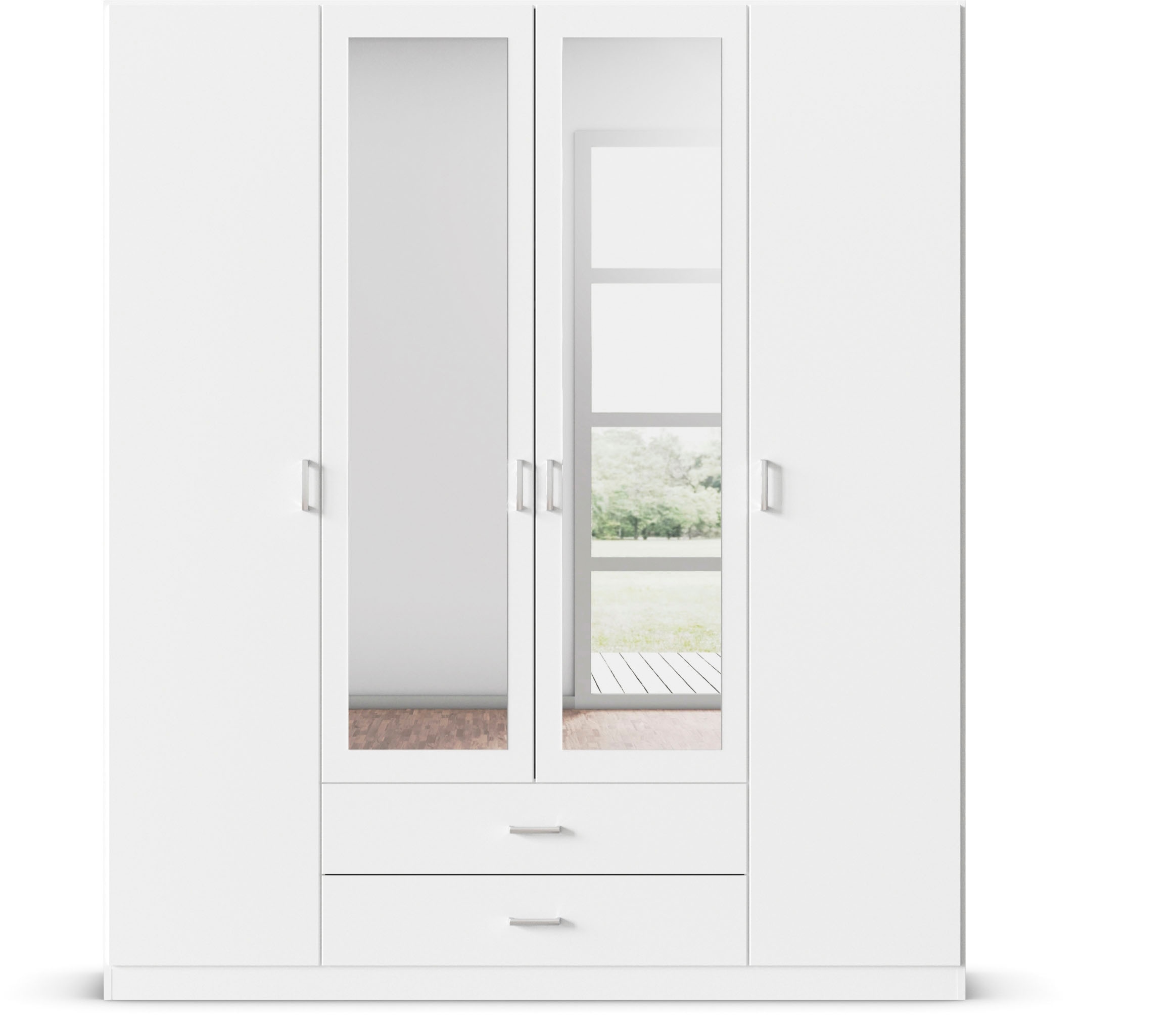 rauch Kleiderschrank »Schrank Garderobe Wäscheschrank GAMMA in 3 Breiten«, viel Stauraum mit 6 Schubladen, mit Spiegel TOPSELLER MADE IN GERMANY