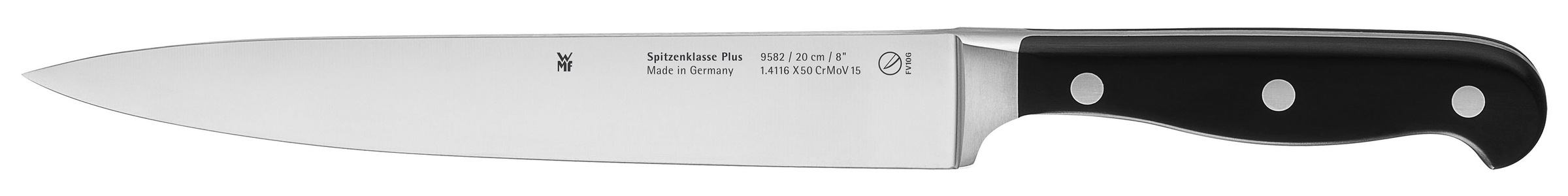 WMF Messer-Set »Spitzenklasse Plus«, (Set, 5 tlg., Kochmesser, Brotmesser, 2x Fleischmesser und Gemüsemesser), Performance Cut, handgeschmiedet, Fingerschutz, Made in Germany