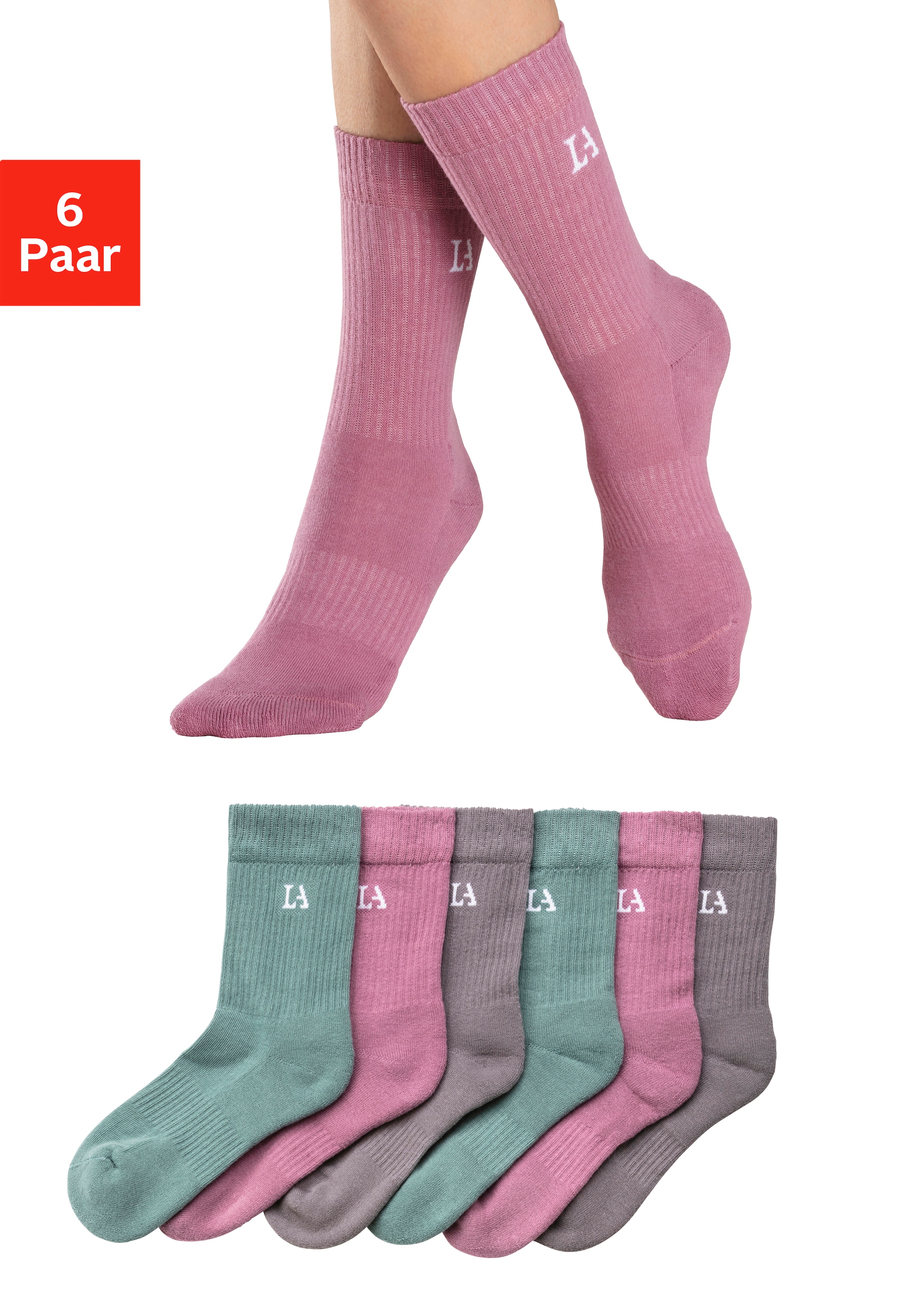 LASCANA ACTIVE Tennissocken, (Packung), mit Frotteé