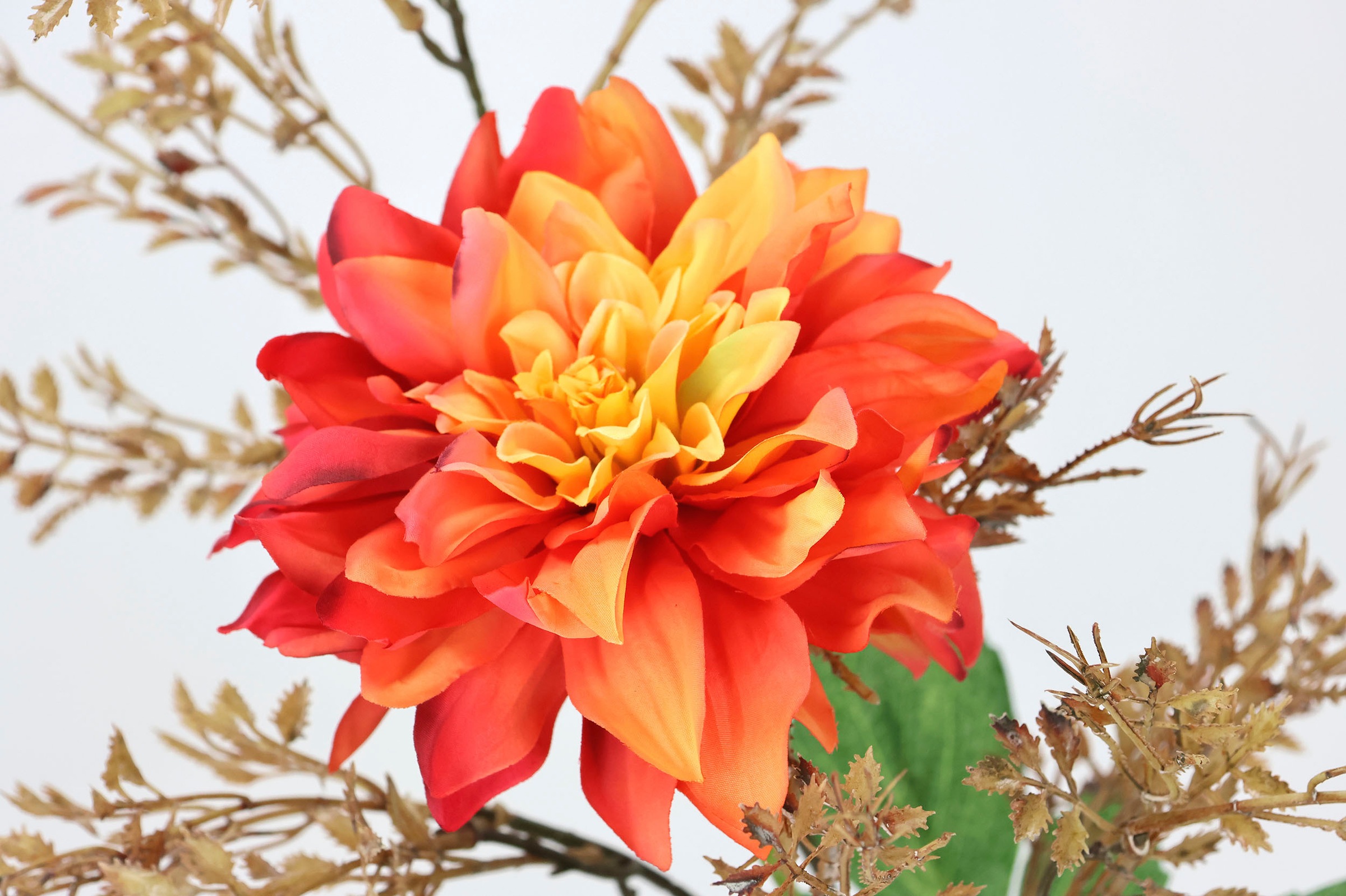 I.GE.A. Kunstblumenstrauß »Kunstblumen Set Dahlie« Mit Dekozweig 62 cm hoch Blumen Arrangement Seidenblumen Einzelblumen