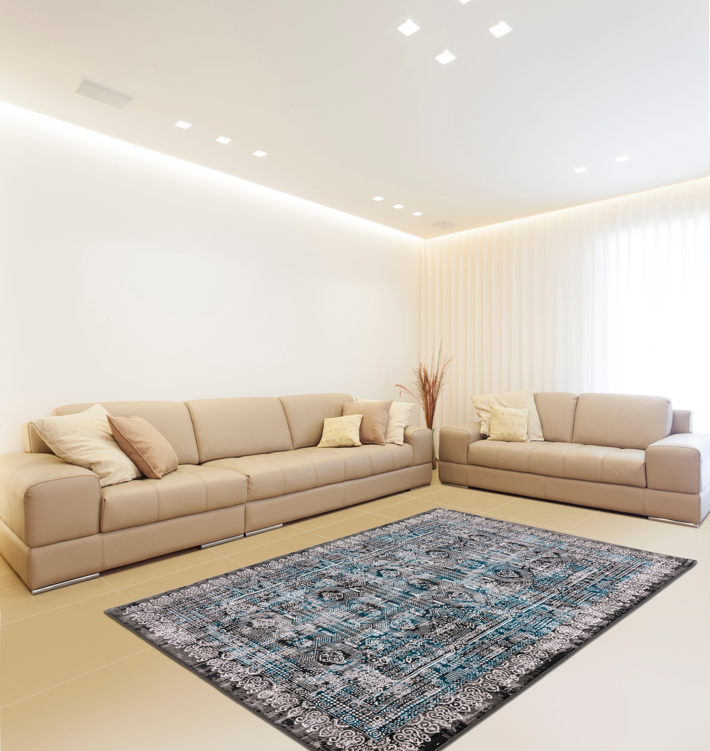 Wohnzimmer Teppich online rechteckig, Design, calo-deluxe Vintage »Ruzica-505«, Flachgewebe, kaufen