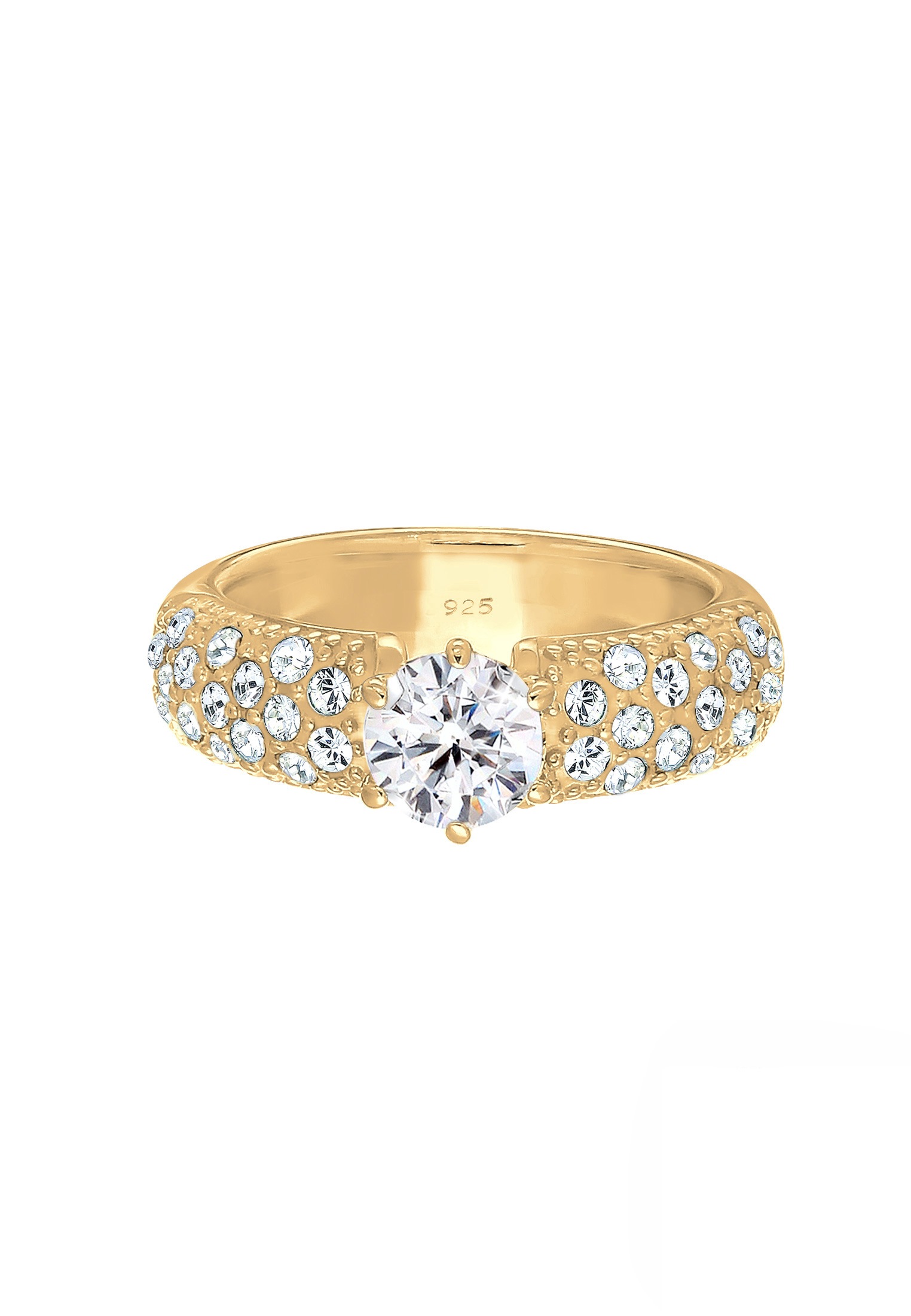 Elli Premium Verlobungsring »Ring Glas Kristalle Weiß 925 Sterling Silver«