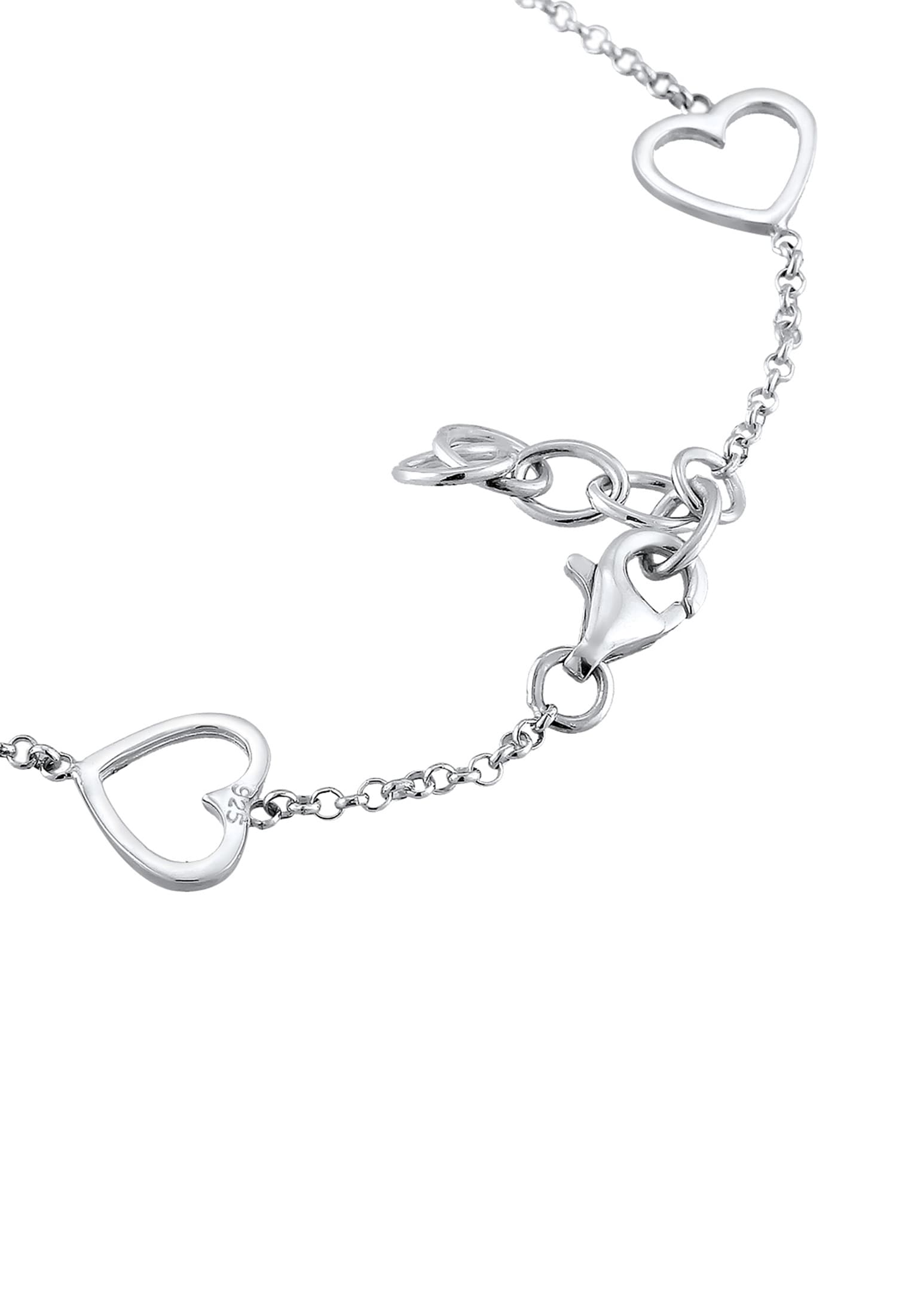 Elli Armkette »Armband Herz Liebe Cut-Out Basic Trend Romantik 925 Silber«