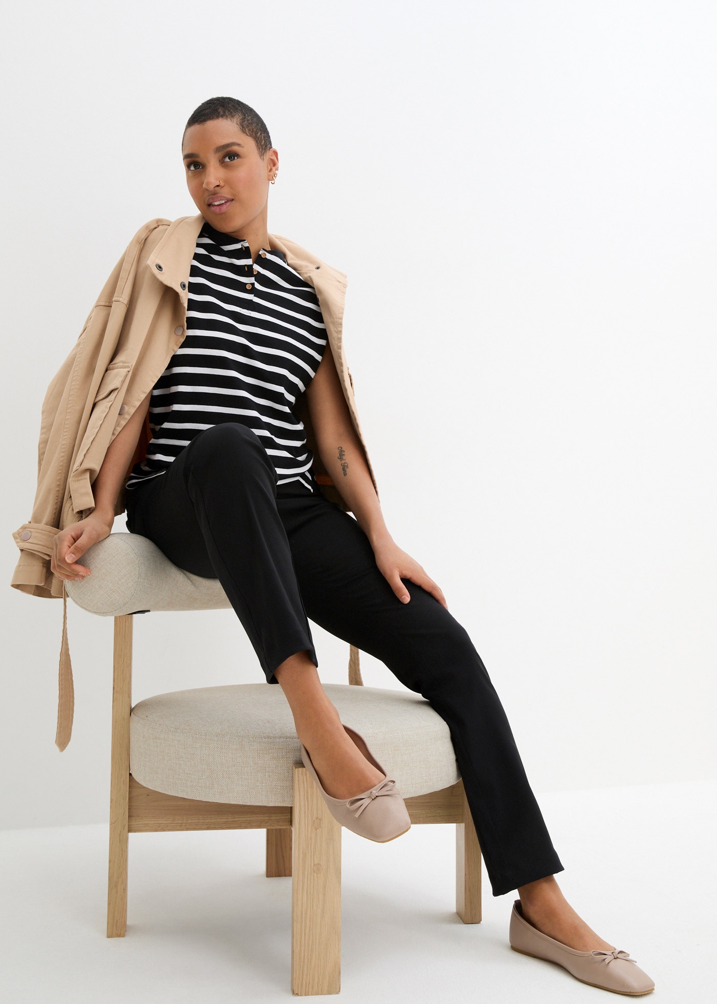 bonprix Stretch-Hose »Bengalin-Stretch-Hose mit Bequembund, Straight«  Bengalin-Stretch-Hose mit Bequembund, Straight