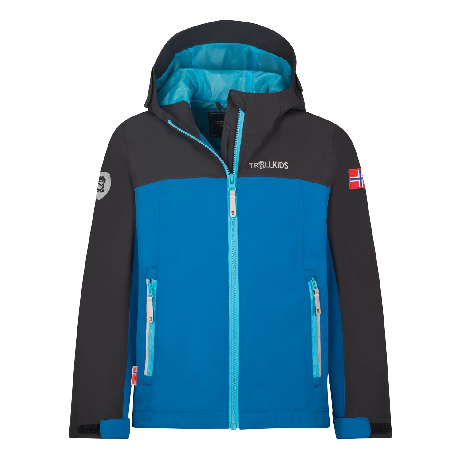 TROLLKIDS Regenjacke »Kids Telemark Jacket« mit angeschnittener, verstellbarer Kapuze, wasserdicht, winddicht