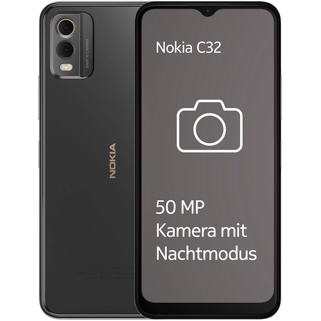 16,56 50 Kamera Garantie ➥ Charcoal, GB Zoll, Jahre Smartphone Speicherplatz, XXL cm/6,52 3 MP Nokia | 3+64GB«, UNIVERSAL »C32, 64