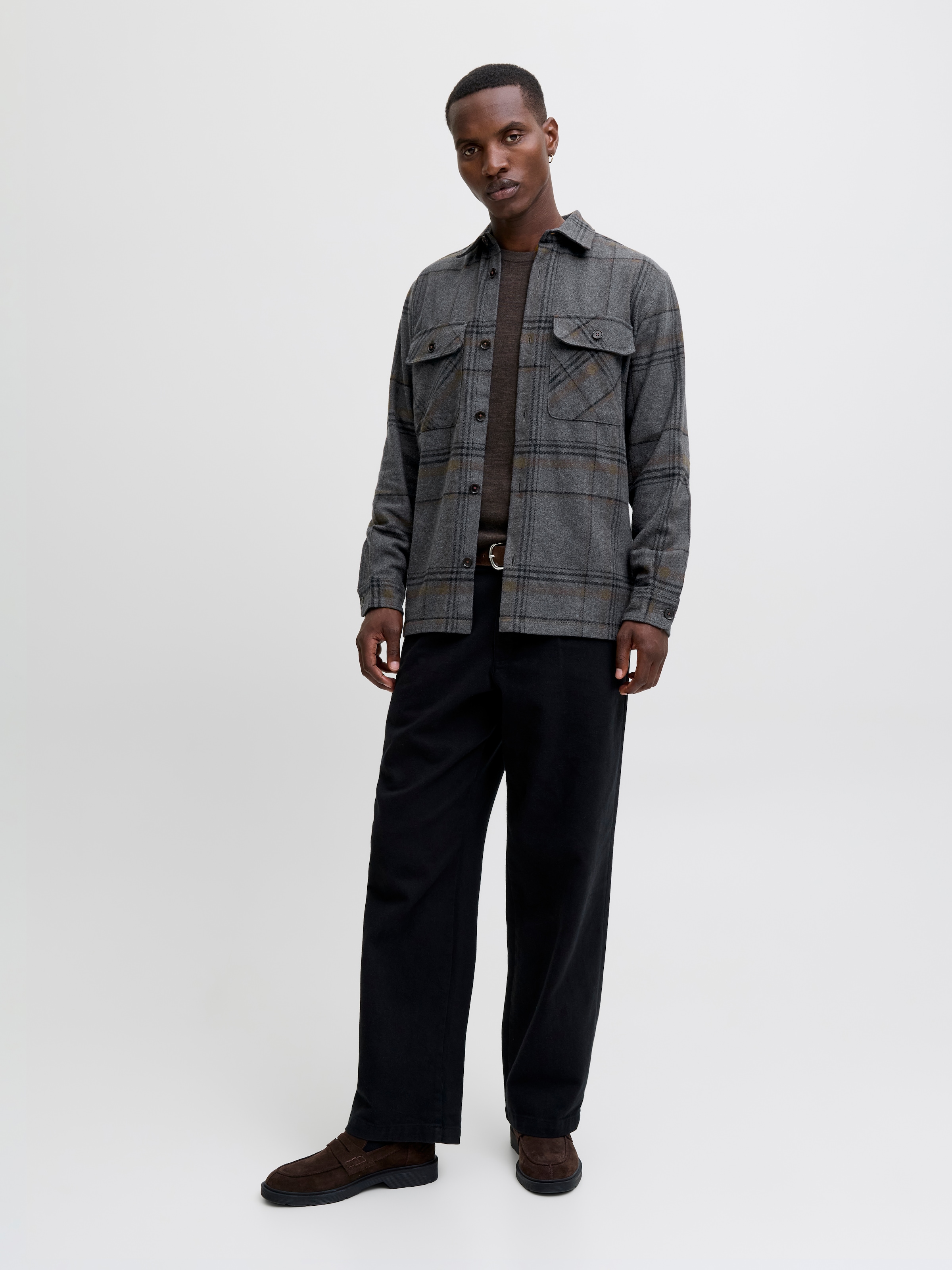 Jack & Jones Langarmhemd »JPRRAYLE MELANGE CHECK L/S OVERSHIRT SN«