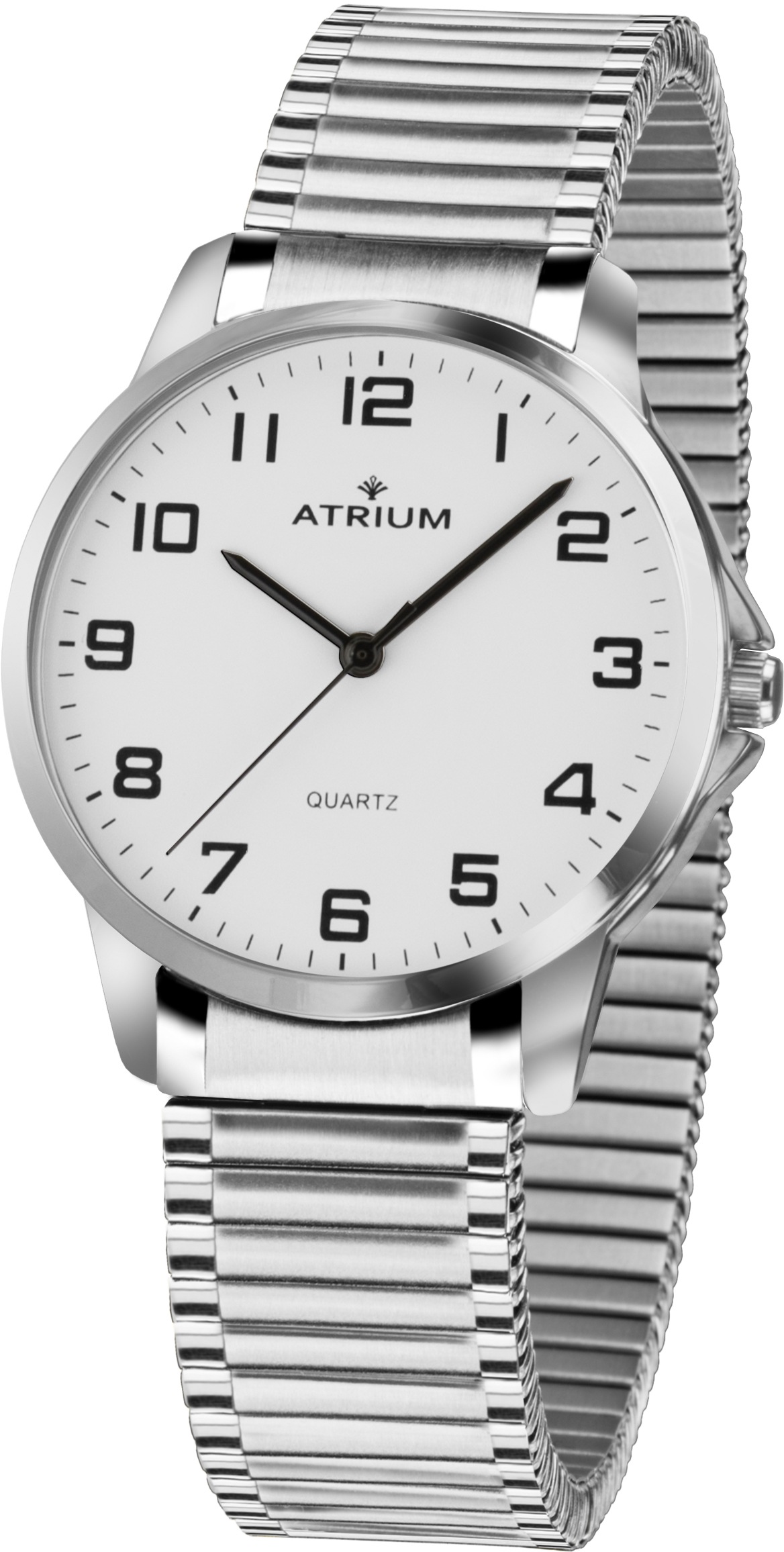 Atrium Quarzuhr, Armbanduhr, Damenuhr, Edelstahlarmband, Zugband, Flexband