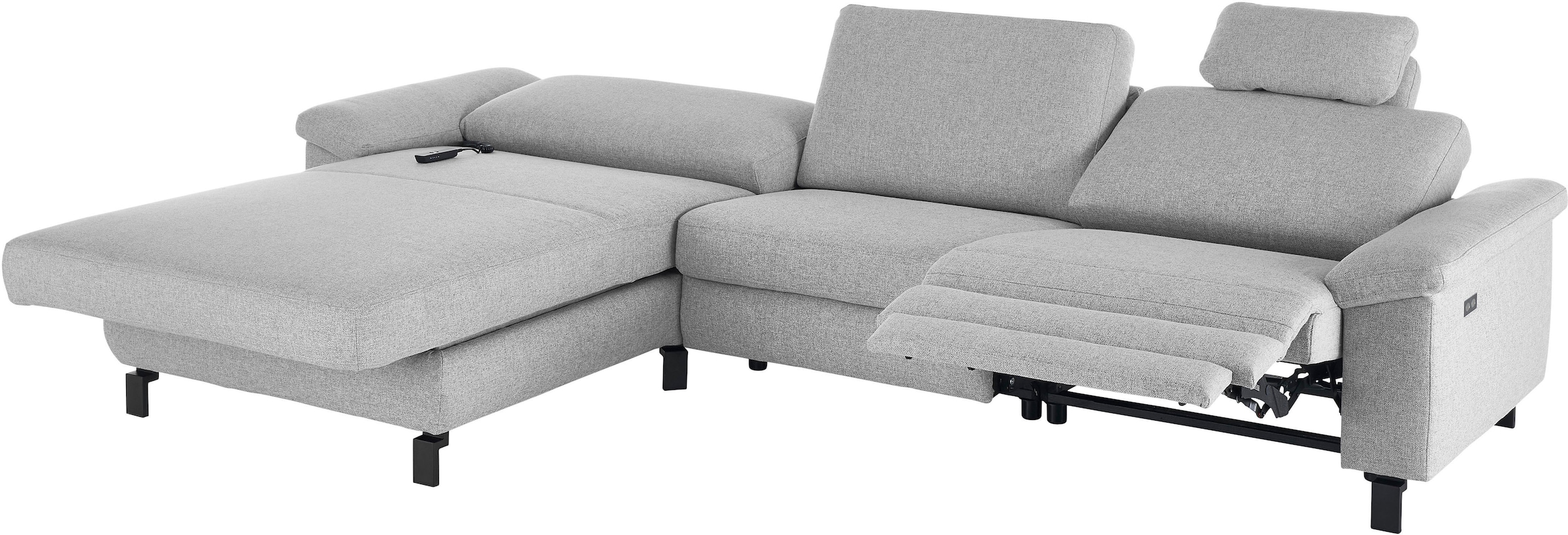 3C Candy Ecksofa »Mainau L-Form«, Relaxfunktion im 1,5-Sitzer, motorische Schlaffunktion in Longchair