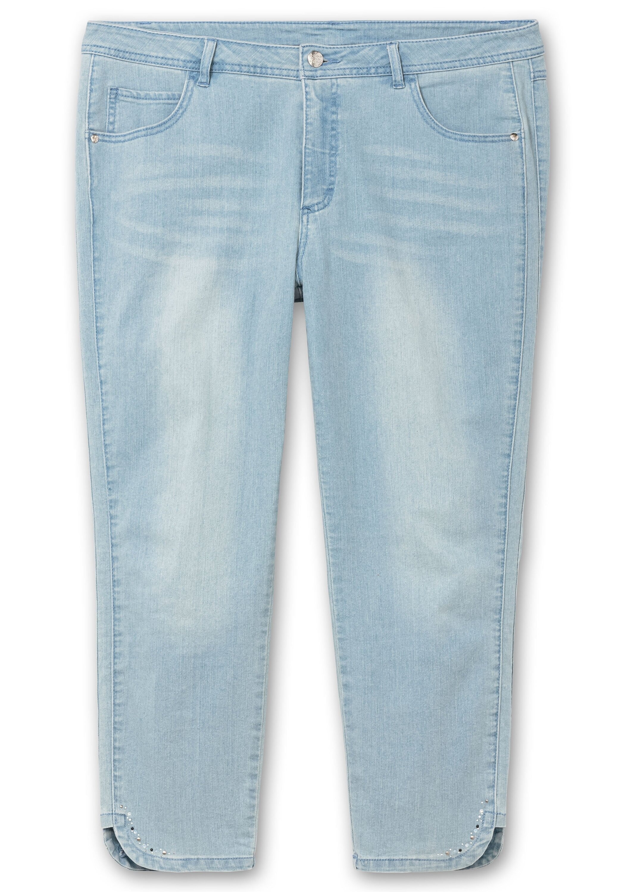 Sheego Stretch-Jeans »Schmale 7/8-Jeans mit Glitzersteinen am Saum«