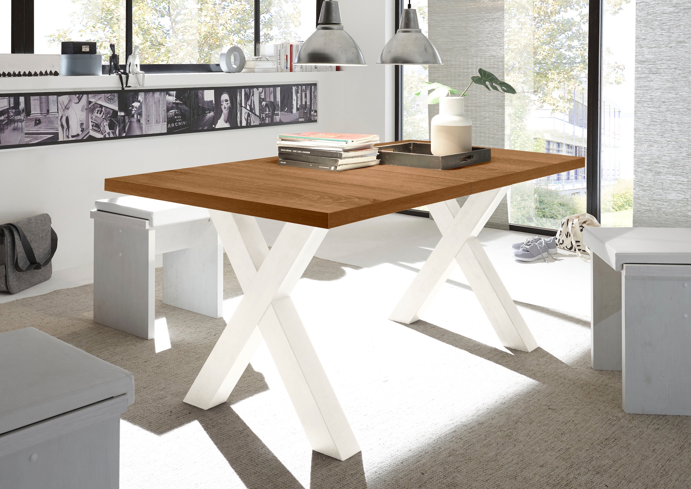 Mäusbacher Esstisch »Mister TOPSELLER!«, (OTTOs Choice), mit Auszug (160-210 cm), Gestell in X-Form