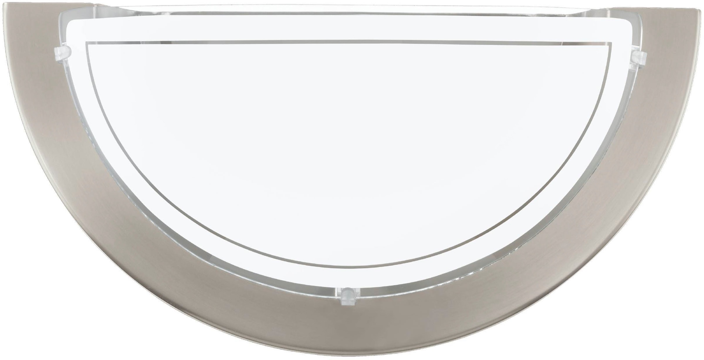 EGLO LED Wandleuchte »PLANET 1 Wandlampe, Flurlampe halbrund, Silber und Weiß« E27 1 Stk. Wandleuchte, Wohnzimmerlampe in Silber und Weiß, Lampe mit E27 Fassung