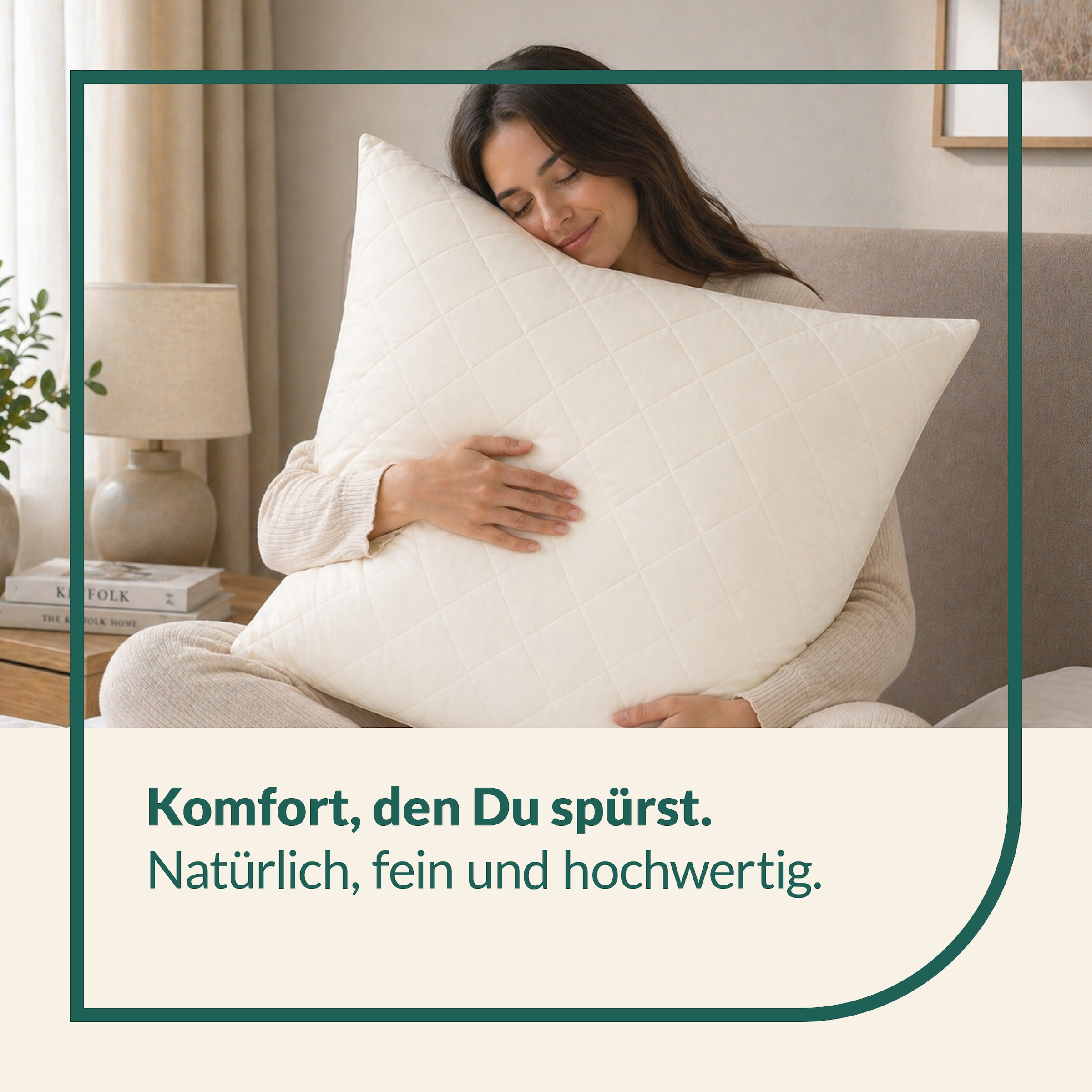 fan Naturfaserkissen »Gobi, Kopfkissen in 40x80 & 80x80 cm, Made in Germany« Füllung: 97Wolle3sonstigeFasern 1 Stk. tlg. Kissenbezug aus Baumwolle mit Kamelhaar versteppt, Füllung aus Wolle