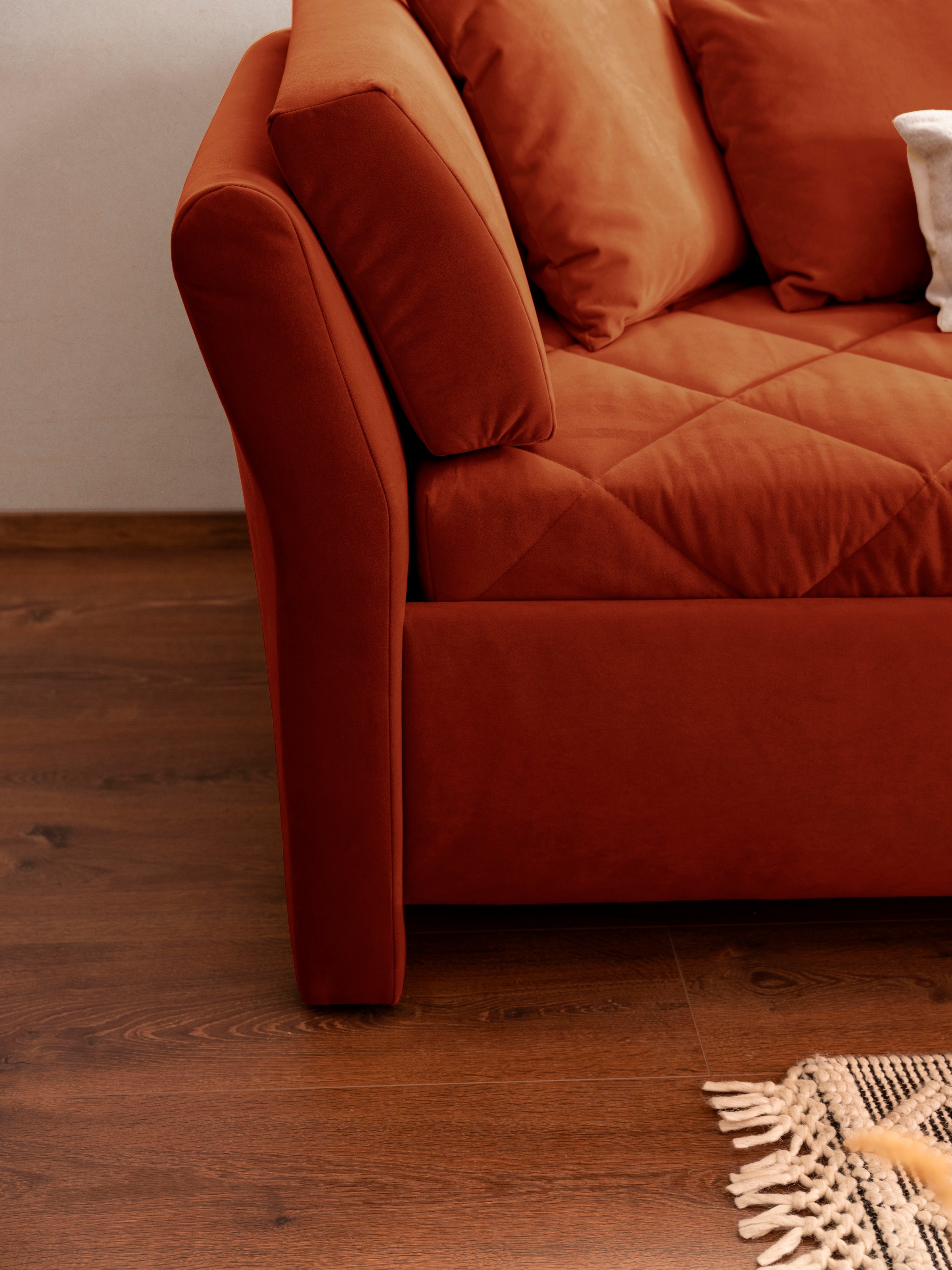 alina Schlafsofa Bettkasten, Zierkissen-Set aus: 2 Stk. 40x40cm, 1 Stk. 30x30cm