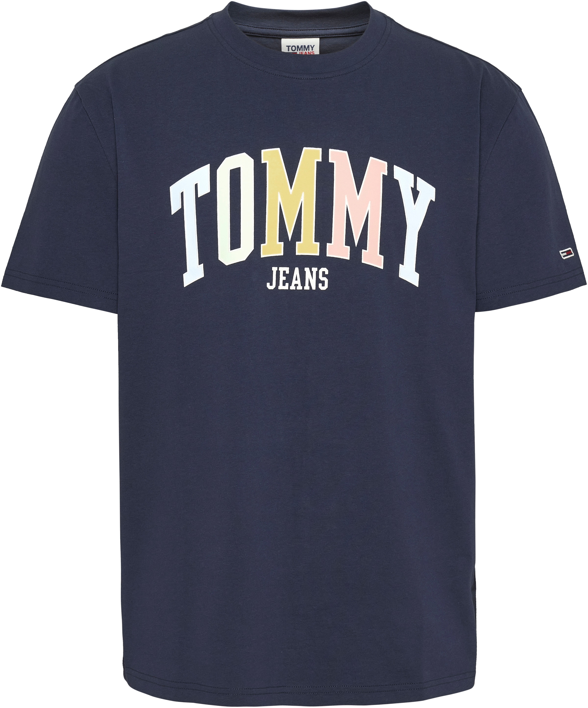 POP Tommy großem bei mit Jeans COLLEGE TEE«, Logo-Frontmotiv T-Shirt TOMMY ♕ CLSC »TJM