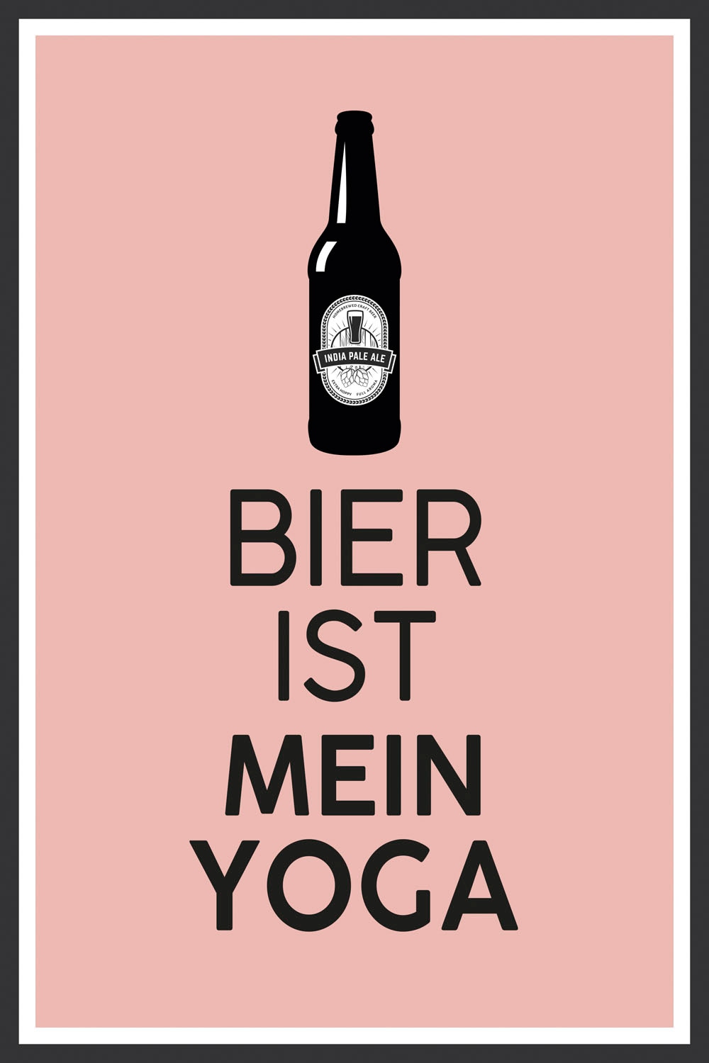 queence Metallbild »Bier Yoga«, Schriftzüge-Schriftzug-Getränke, (1 St.), Stahlschilder
