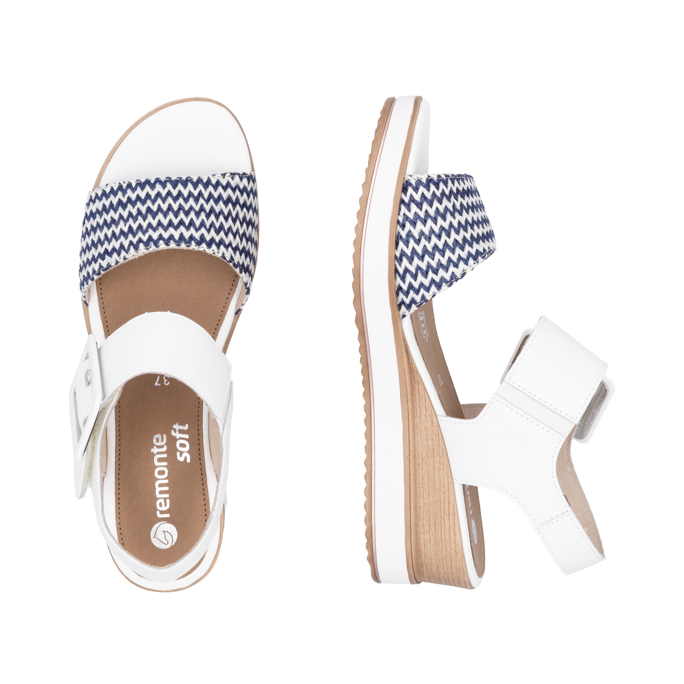 Remonte Sandalette »ELLE-Collection«, Sommerschuh, Sandale, Bequemschuh mit Klett unter der Zierschnalle