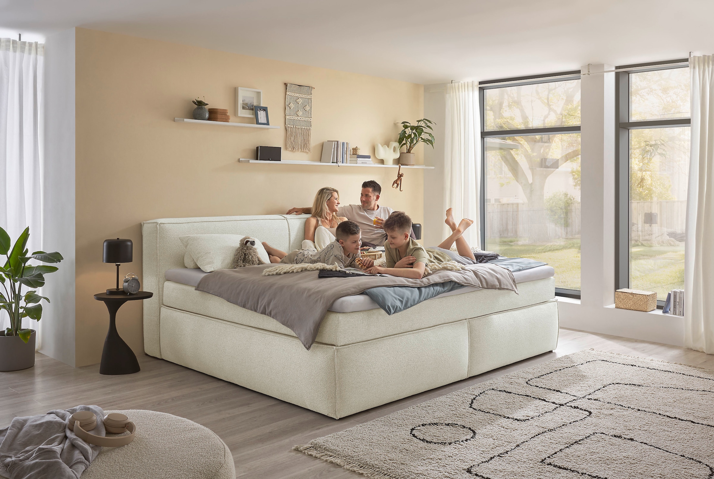 ED EXCITING DESIGN Boxspringbett »Sandon, Familienbett erhältlich in der Größe 240x200cm« in verschiedenen Farben erhältlich
