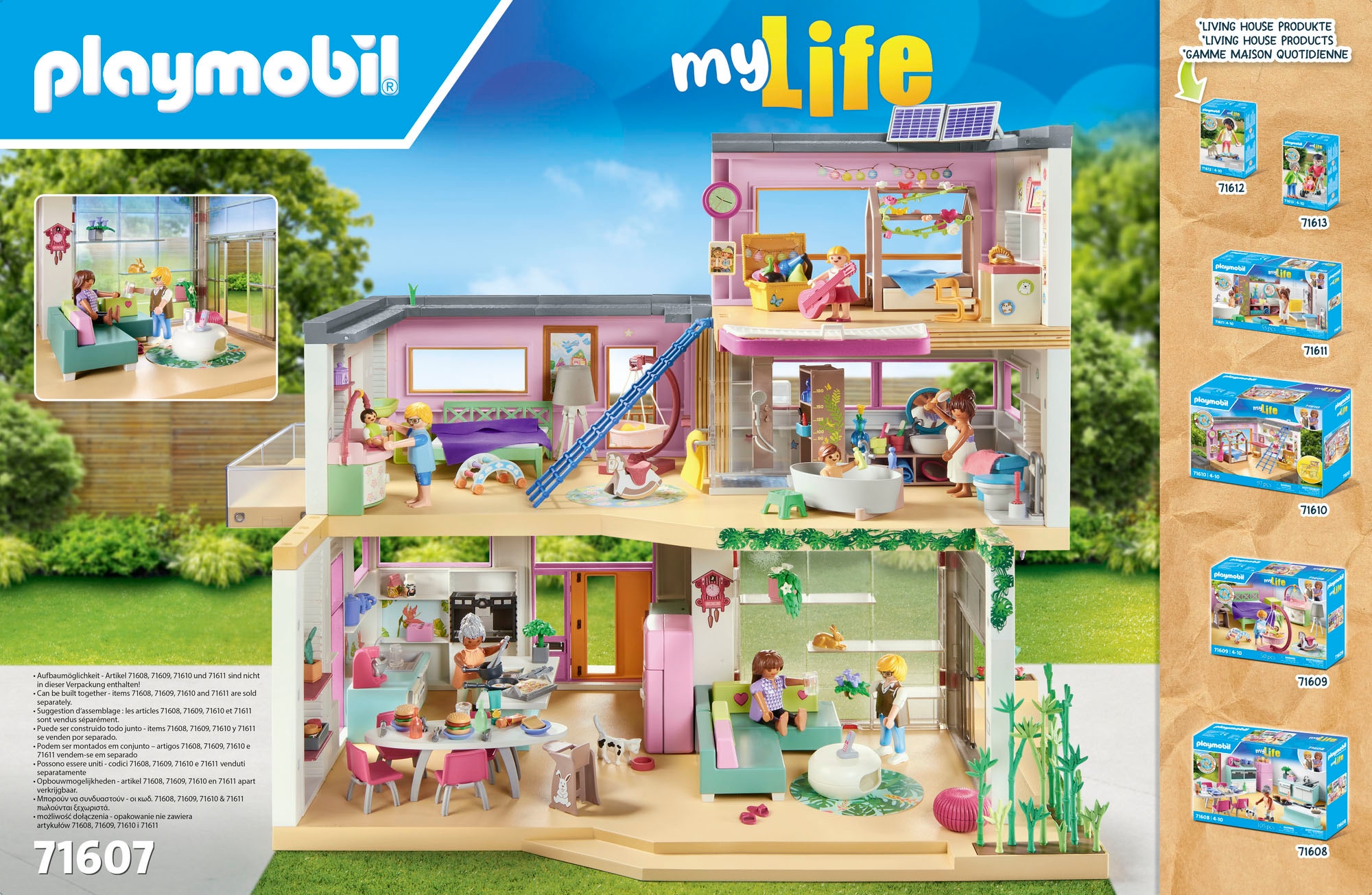 Playmobil® Konstruktions-Spielset »Wohnhaus mit Wintergarten (71607), myLife«, (312 St.), Made in Germany