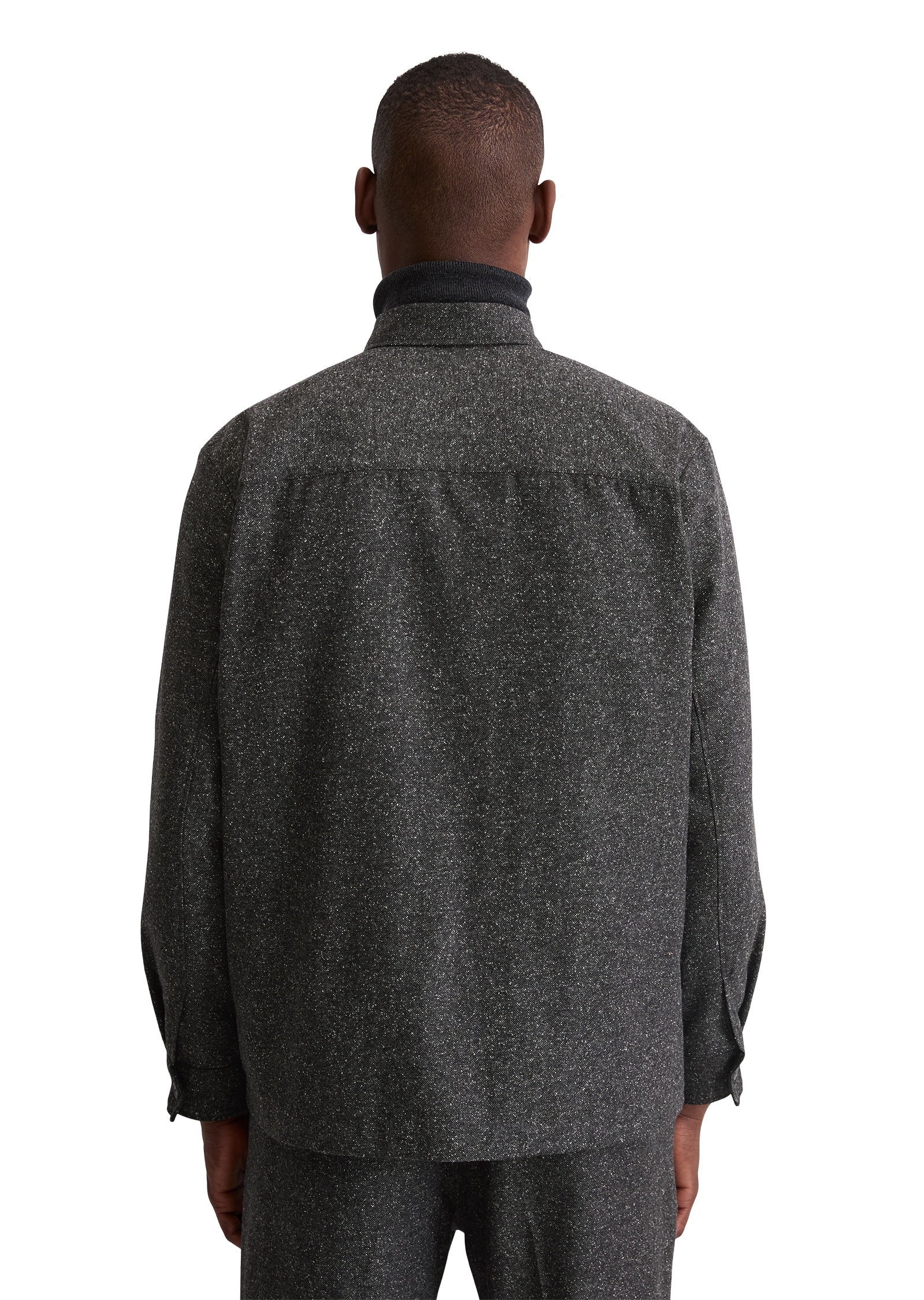 Marc O'Polo Hemdjacke Overshirt aus Woll-Mix, lockere Form, melierte Struktur