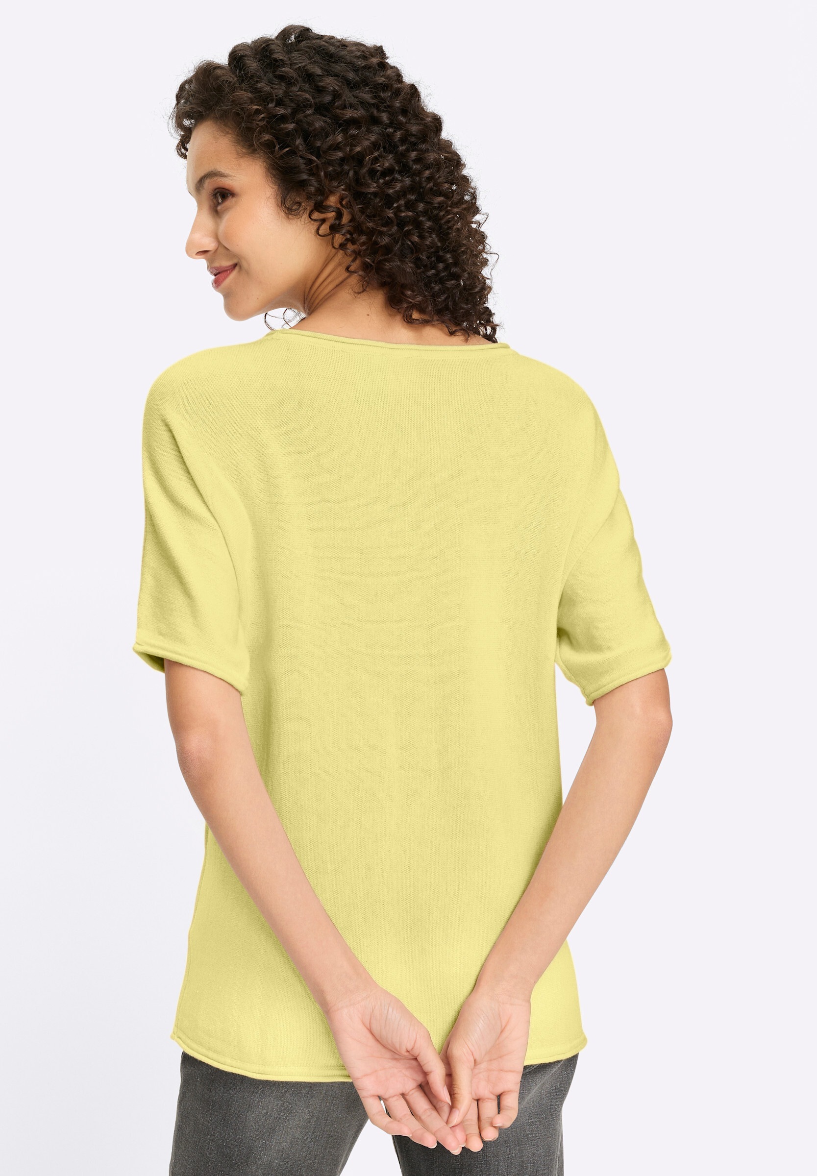 heine Strickpullover »Pullover Kurzarmpullover mit Rollkanten«