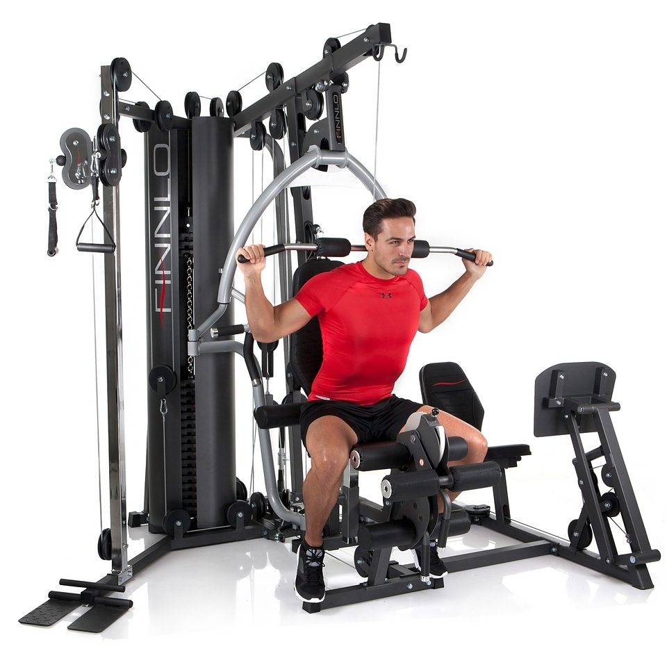 Finnlo by Hammer Kraftstation »Autark 6800«, 20 Gewichtsblöcke, (Butterflystange, Beinpresse, Latzug und mehr), multifunktionale Fitnessstation, max. Trainingsgewicht 110 kg