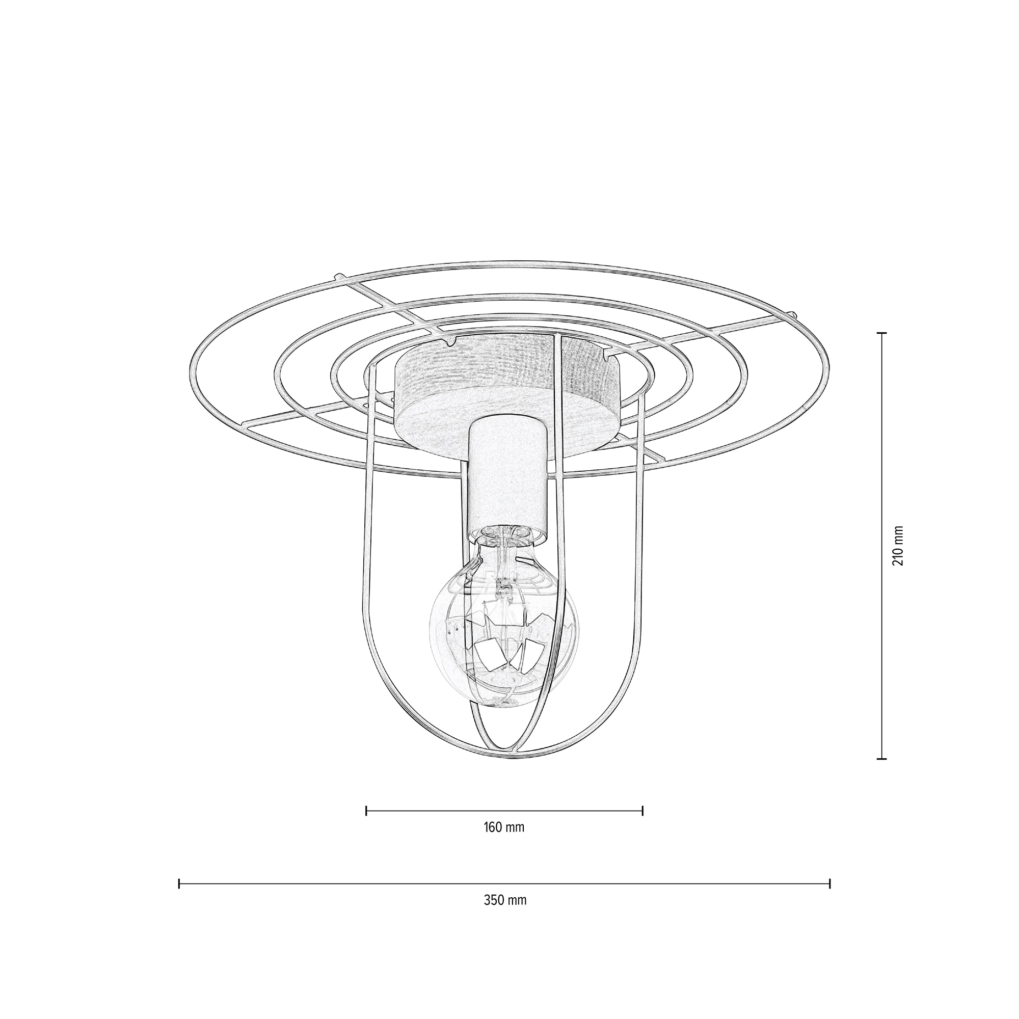 SPOT Light Deckenleuchte »CHESTER«, 1 flammig, Leuchtmittel E27 | ohne Leuchtmittel, Modernes Design, aus Eichenholz und Metall