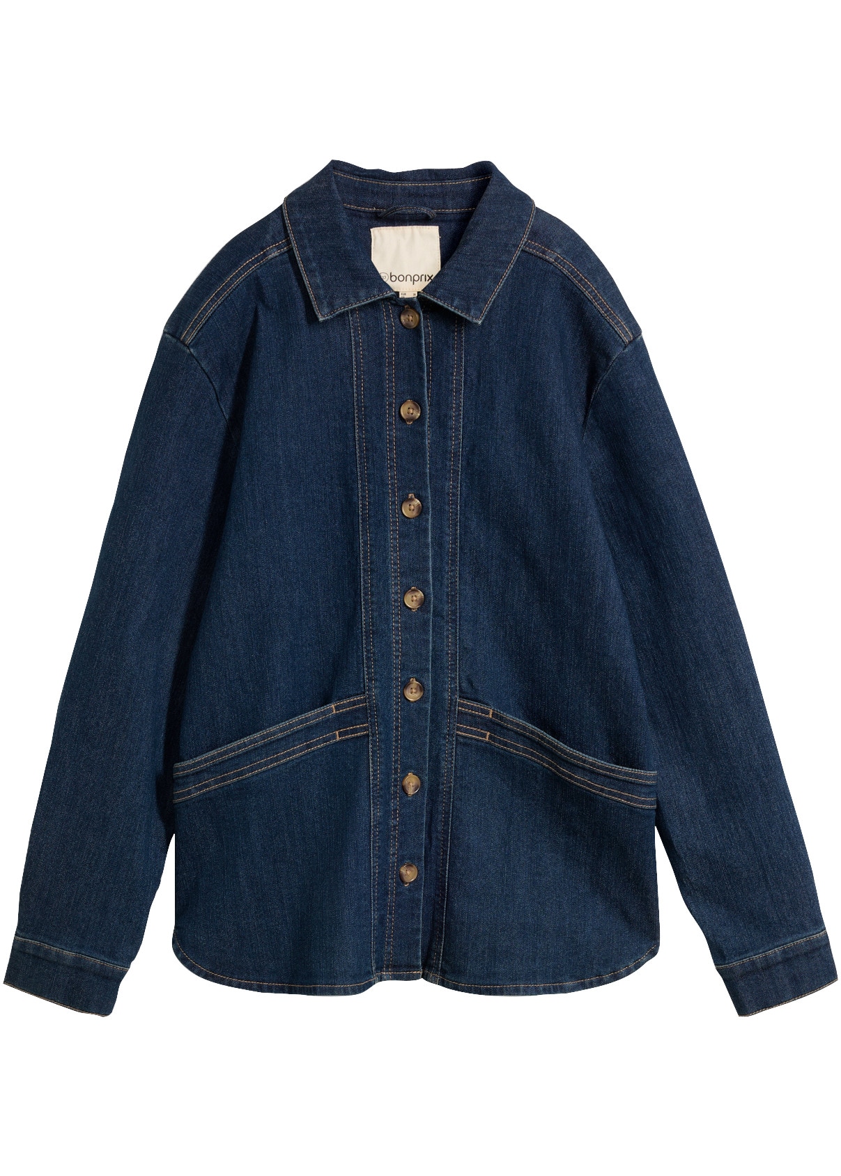 bonprix Jeansjacke Regular Fit, Langarm, aus Baumwolle, Casual-Stil