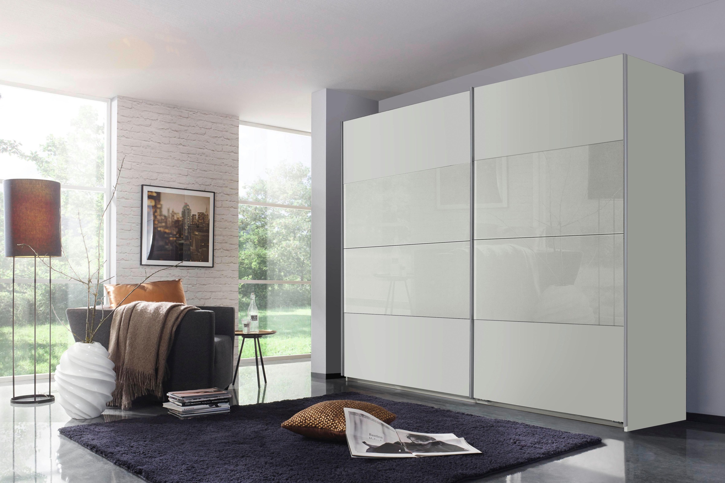 rauch Schwebetürenschrank »Quadra Bestseller Schlafzimmerschrank in vielen Breiten«, Kleiderschrank Garderobenschrank Schrank mit Glaselementen