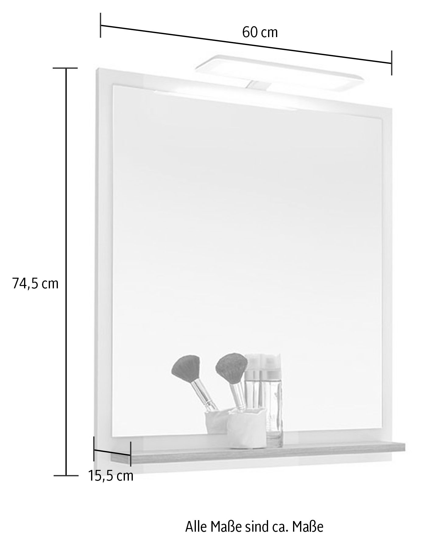 Saphir Badmöbel-Set »Quickset 947 4-teilig, Waschbeckenunterschrank mit Spiegel« 5 Stk. tlg.