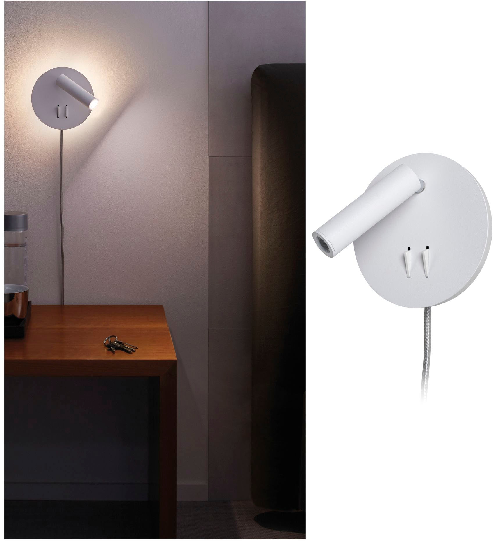 Paulmann LED Wandleuchte »Tabari 4 W/ 1,4 W Weiß/Chrom, Metall«, 1 flammig, Tabari 4 W/ 1,4 W Weiß/Chrom, Metall