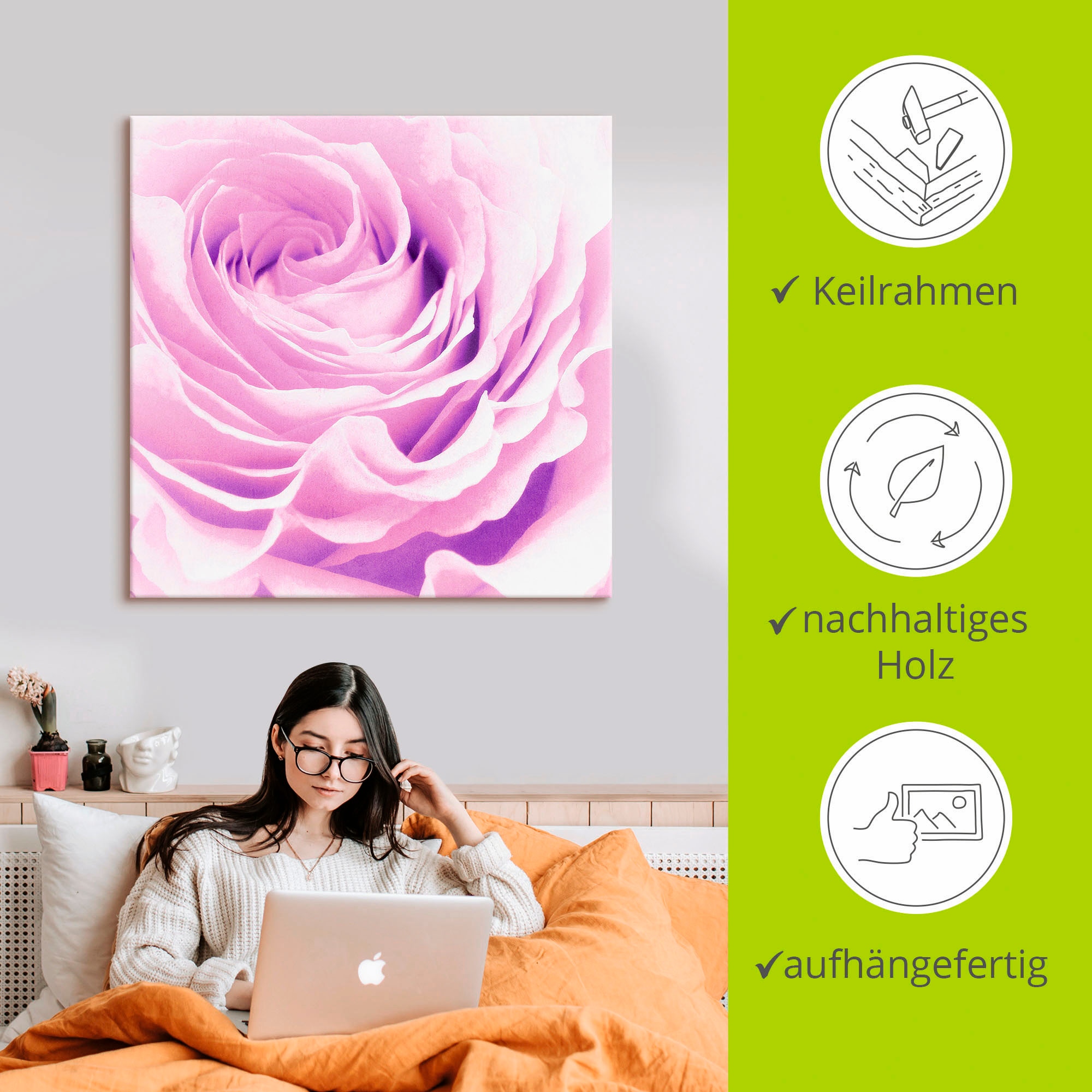 Artland Wandbild »Pastell Rose« 1 Stk. tlg. als Leinwandbild, Poster, Wandaufkleber in verschied. Größen