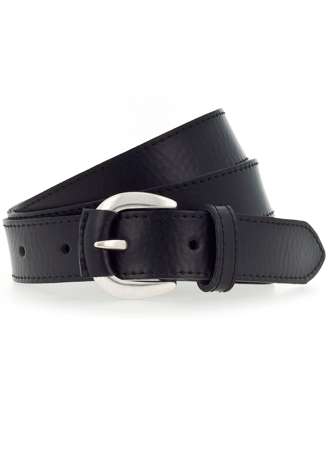 Tamaris Ledergürtel aus Leder teilbezogene Dornschließe