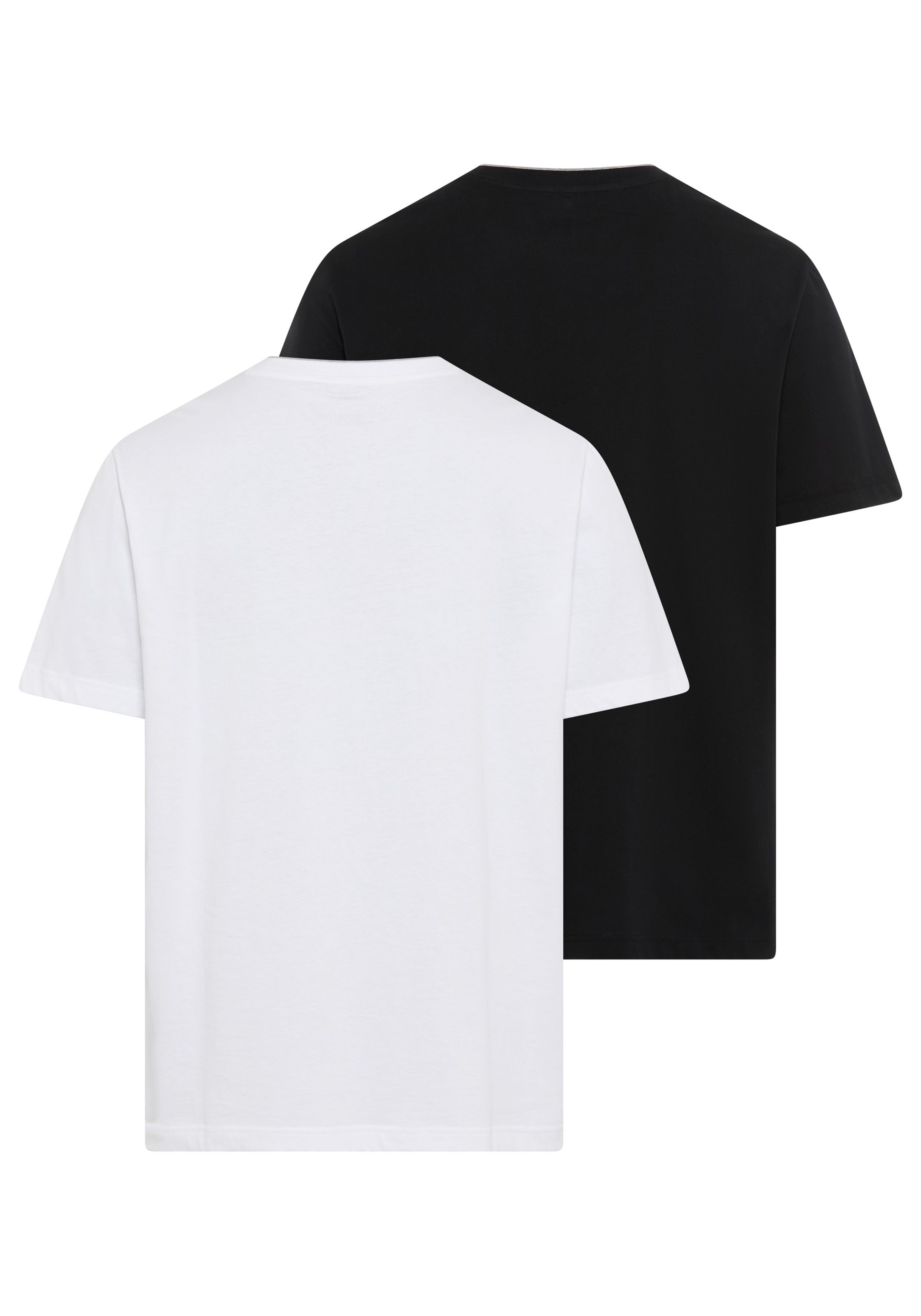 Man's World Rundhalsshirt »Neue Kollektion!«, (2-er Pack), mit kontrastfarbigen Einsatz am Halsausschnitt