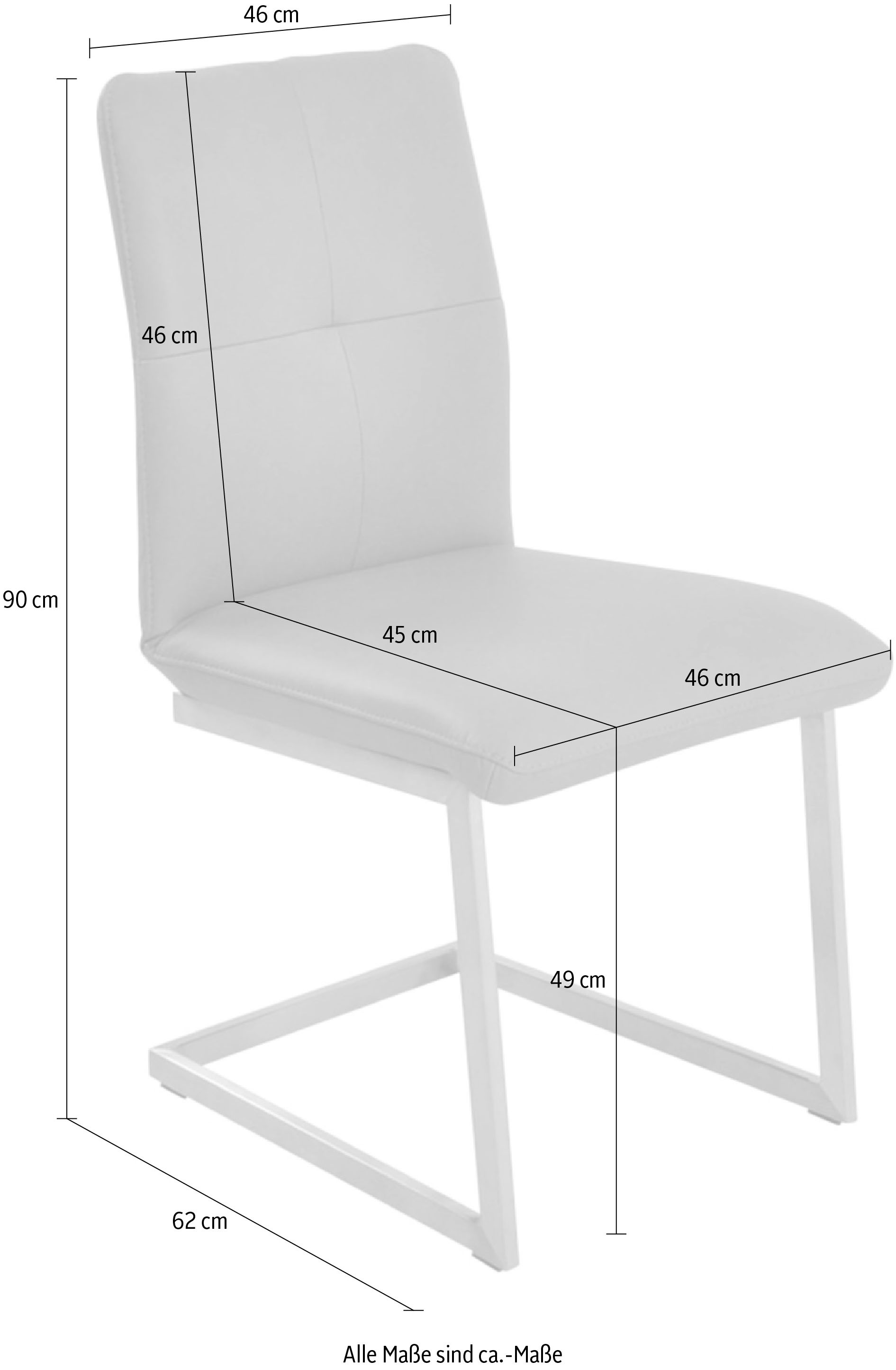 K+W Komfort & Wohnen Freischwinger »6511« () Freischwinger mit Hochkantrohr und praktischem Metallgriff am Rücken
