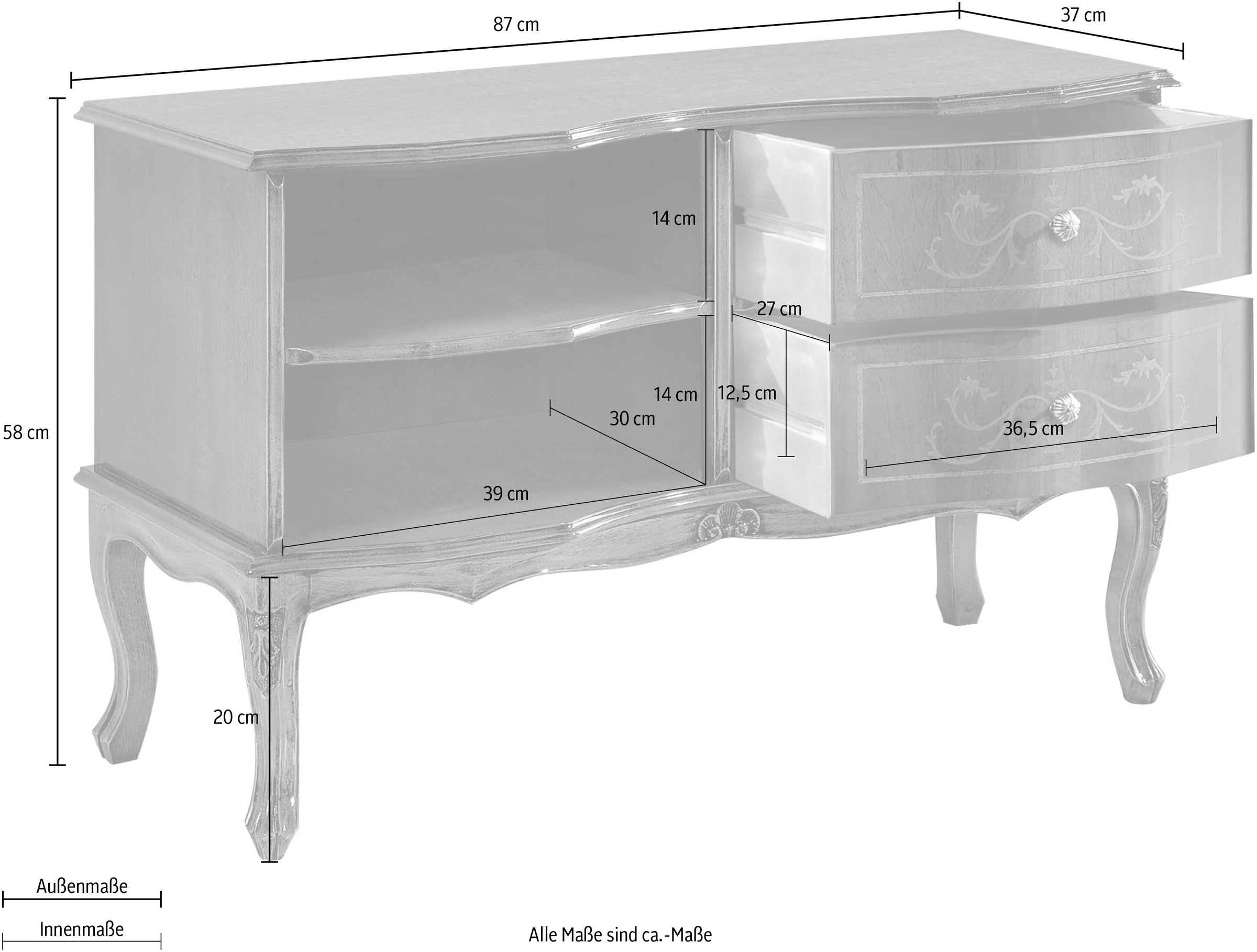 Home affaire TV-Board »TV-Board Malcesine«, Breite 87 cm