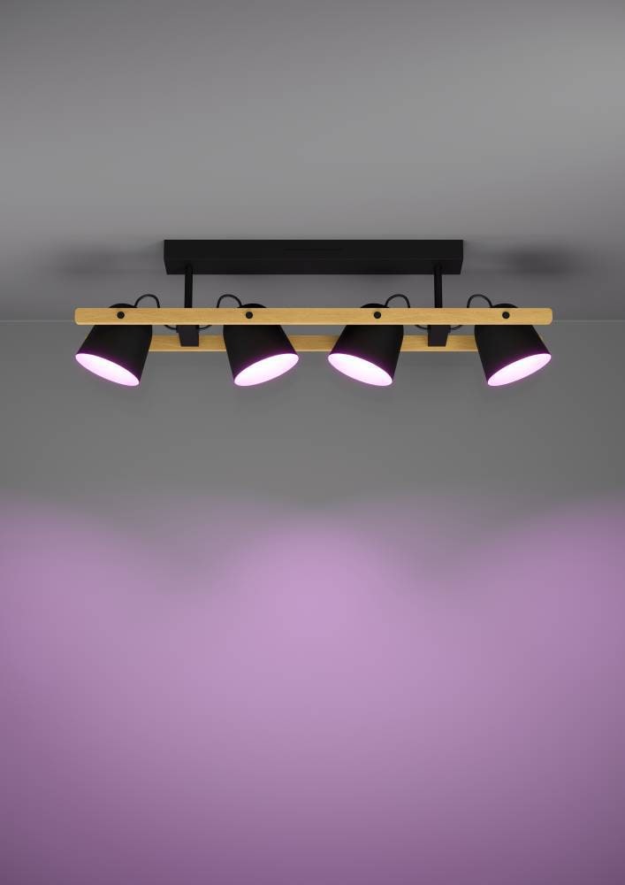 EGLO Deckenleuchte »HORNWOOD-Z«, 4 flammig, Leuchtmittel LED-Modul | LED fest integriert, FSCM70HB, ZigBee, App und Sprachsteuerung Alexa, RGB, dimmbar, 78 cm