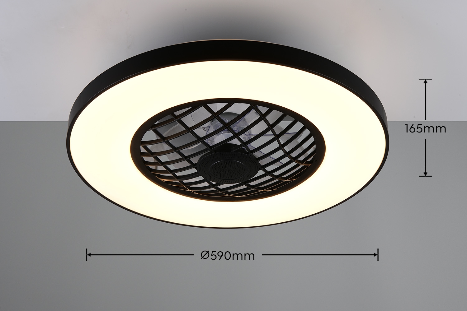 REALITY Leuchten LED Deckenleuchte »LINKÖPING mit Ventilator, Deckenventilator mit Licht inklFernbedienung« LED-Board 1 Stk. warmweiß - kaltweiß mit Bluetooth Lautsprecher, RGB Farbwechsel 3 Geschwindigkeiten Timer