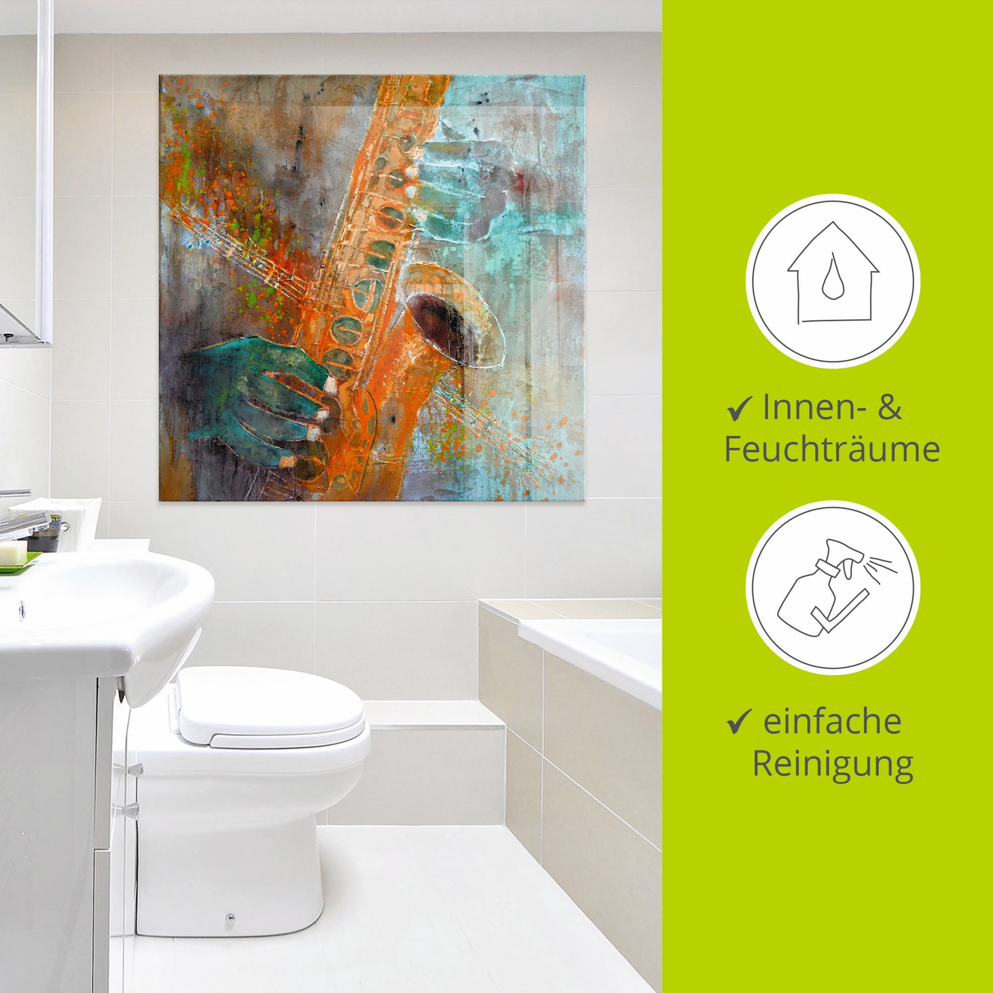 Artland Glasbild »Ein Saxofon« Instrumente 1 Stk. tlg. in verschiedenen Größen