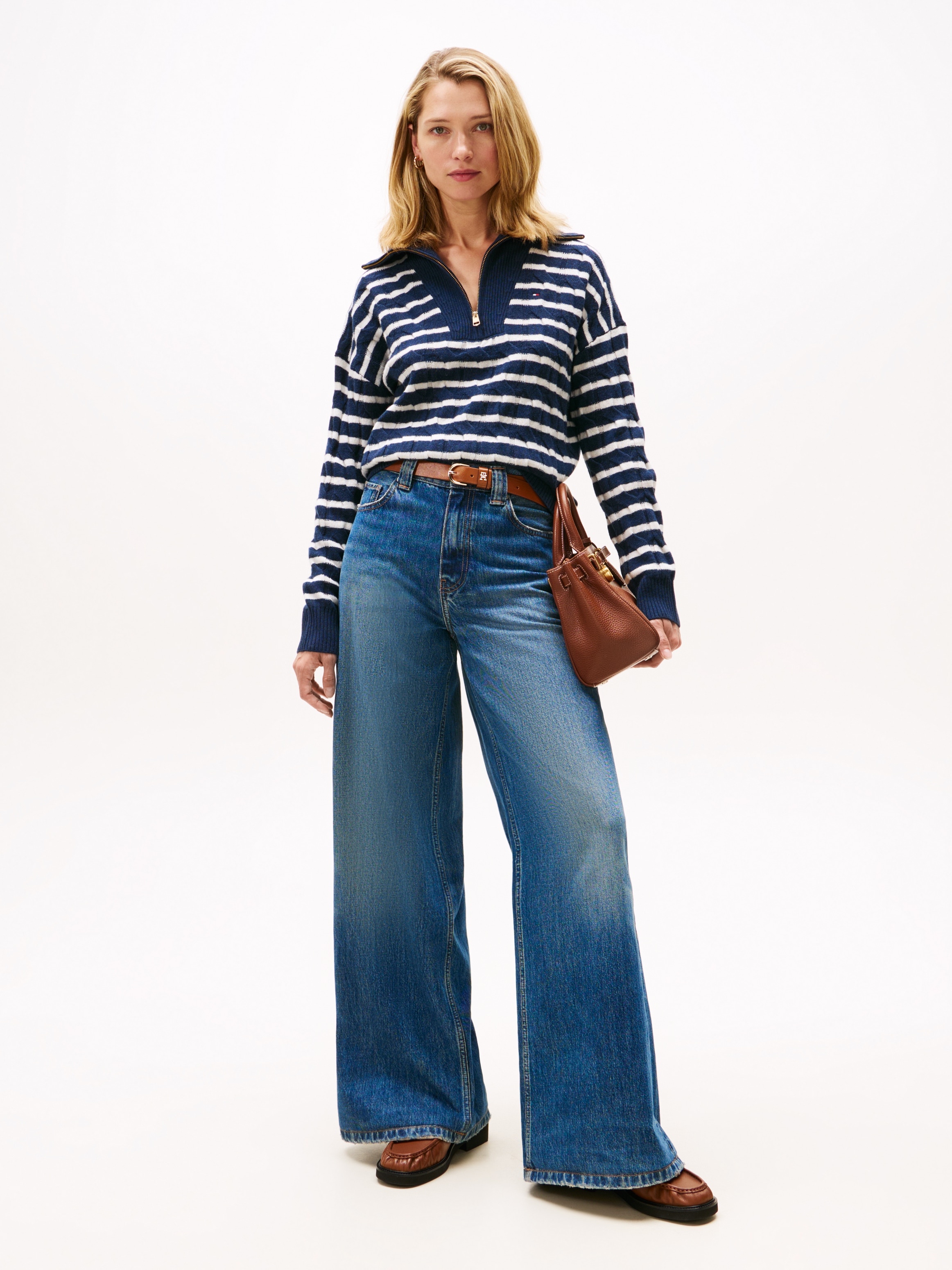 Tommy Hilfiger Troyer »SOFT WOOL CABLE 1/2 ZIP LS SWT« Wolle, mit Zopfmuster