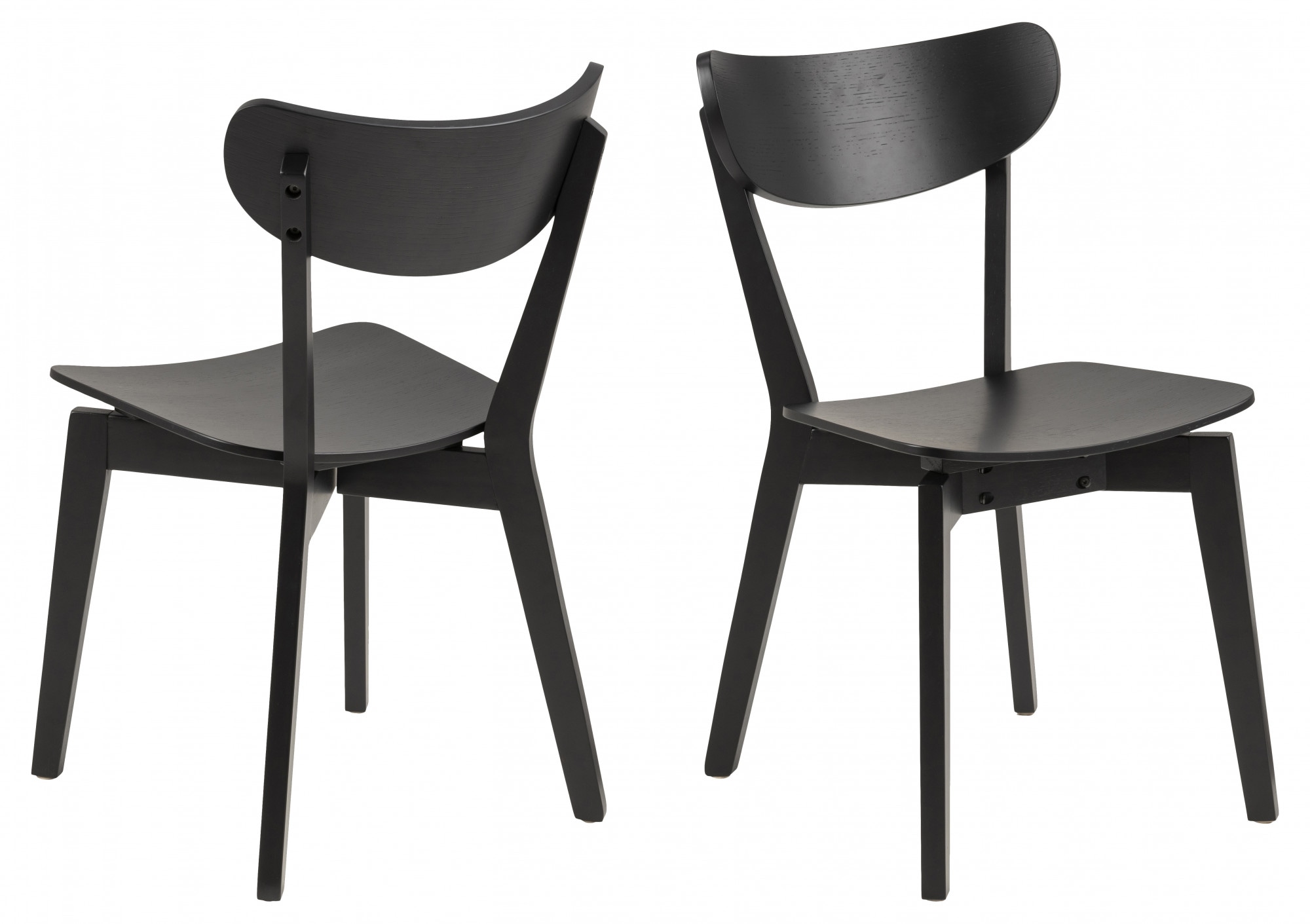 Chaise en bois Roxby, naturel, base noire